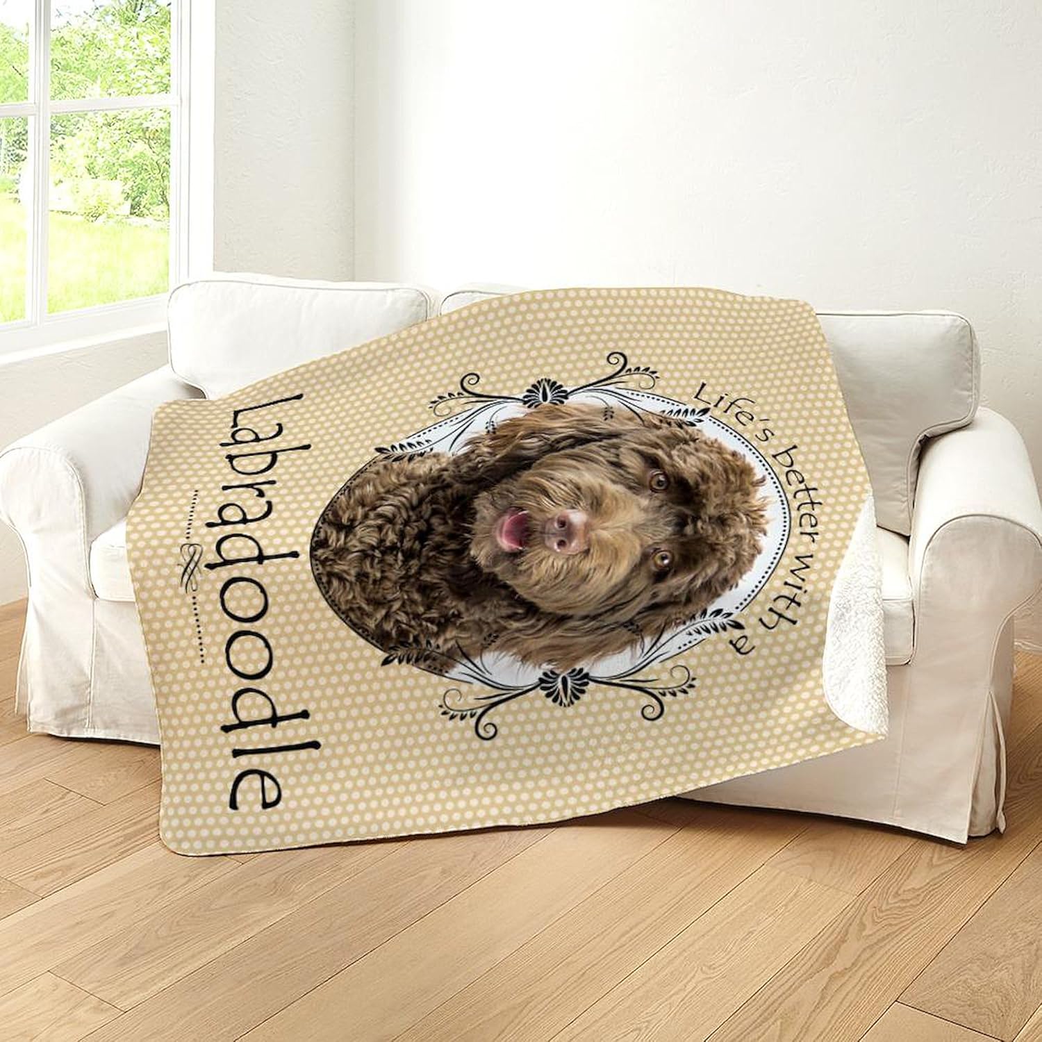 CafePress Labradoodle Sherpa Fleece Throw Blanket 60" L x 50" W