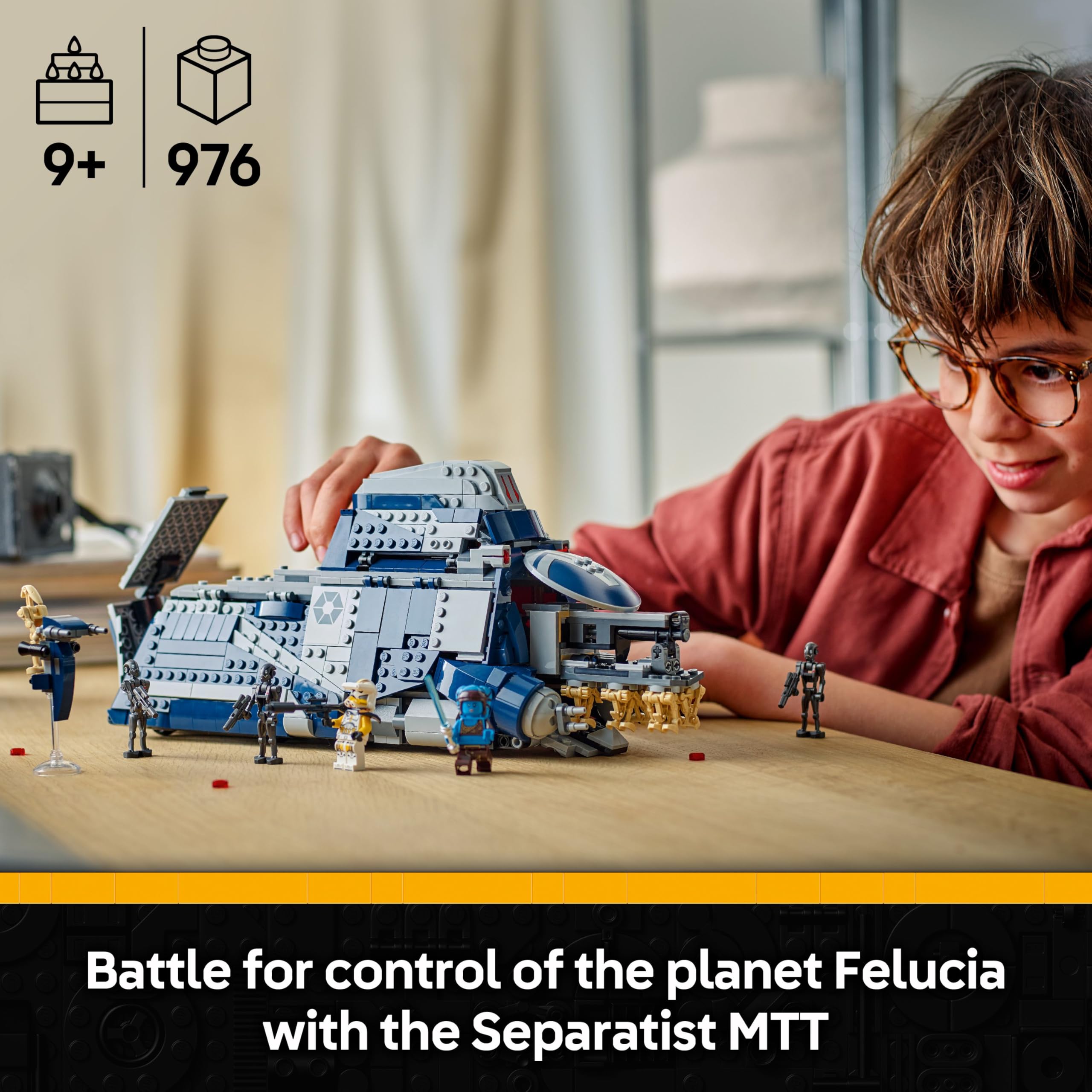 LEGO Star Wars 75435 Battle of Felucia Separatist MTT, Interactive Toy with a Speeder, 2 Minifigures & 10 Droid Figures - Image 2