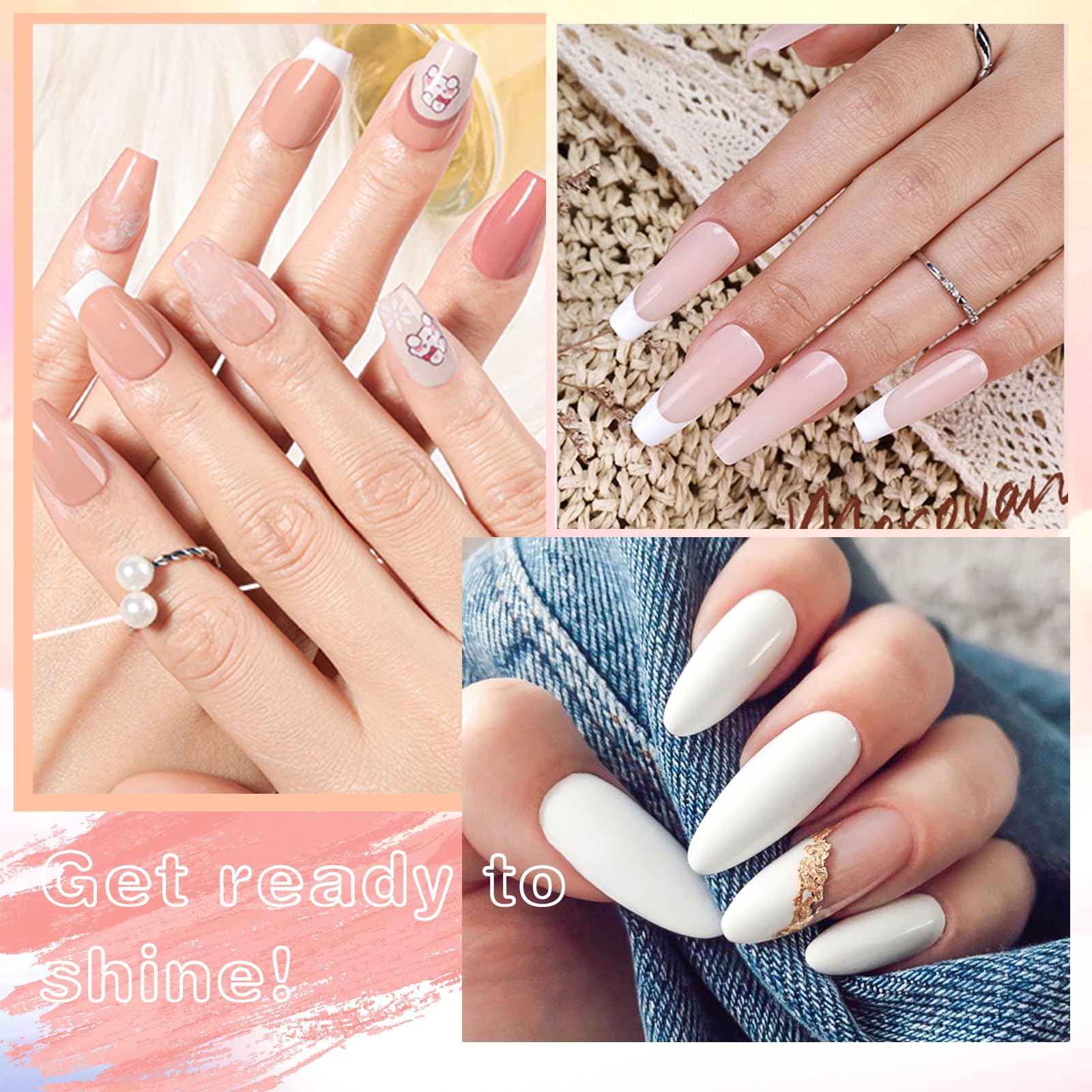 【pani】ネイルセット Amazon.com : wakaniya Nail Polish Set 8 Colors Nude Pink White