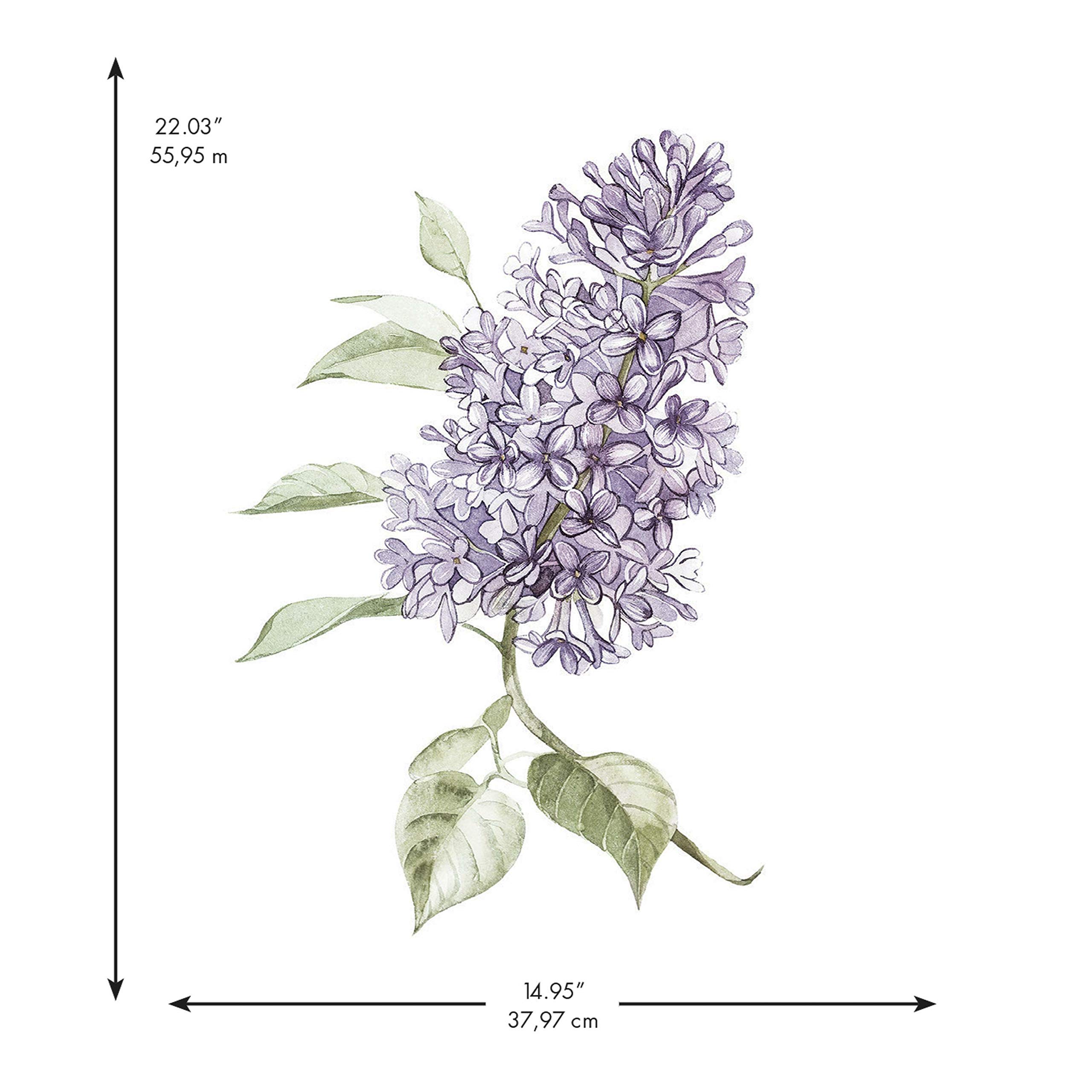 RoomMates Lilac Peel and Stick Giant Wall Decals, Purple, Green, White, 15.99 inches x 21.66 inches - Image 2