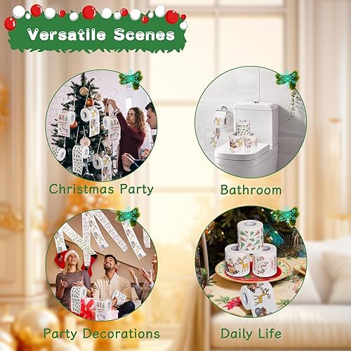 Miniatura 5 de Rollos de papel higiénico de Navidad, 3 piezas, divertidos regalos de broma de papel higiénico para intercambio de regalos de elefante blanco (3