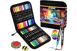 Magicfly Acrylic Paint Markers- Dual Tip Acrylic Marker Pens with Fine Tip and Brush Tip
