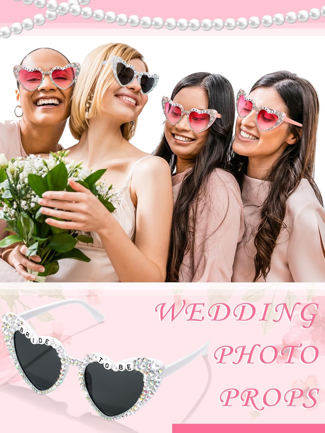 6 Pcs Bride Sunglasses Bachelorette Sunglasses Party Favors for Bridesmaids for Wedding Party Bride to Be Gifts - Image 6