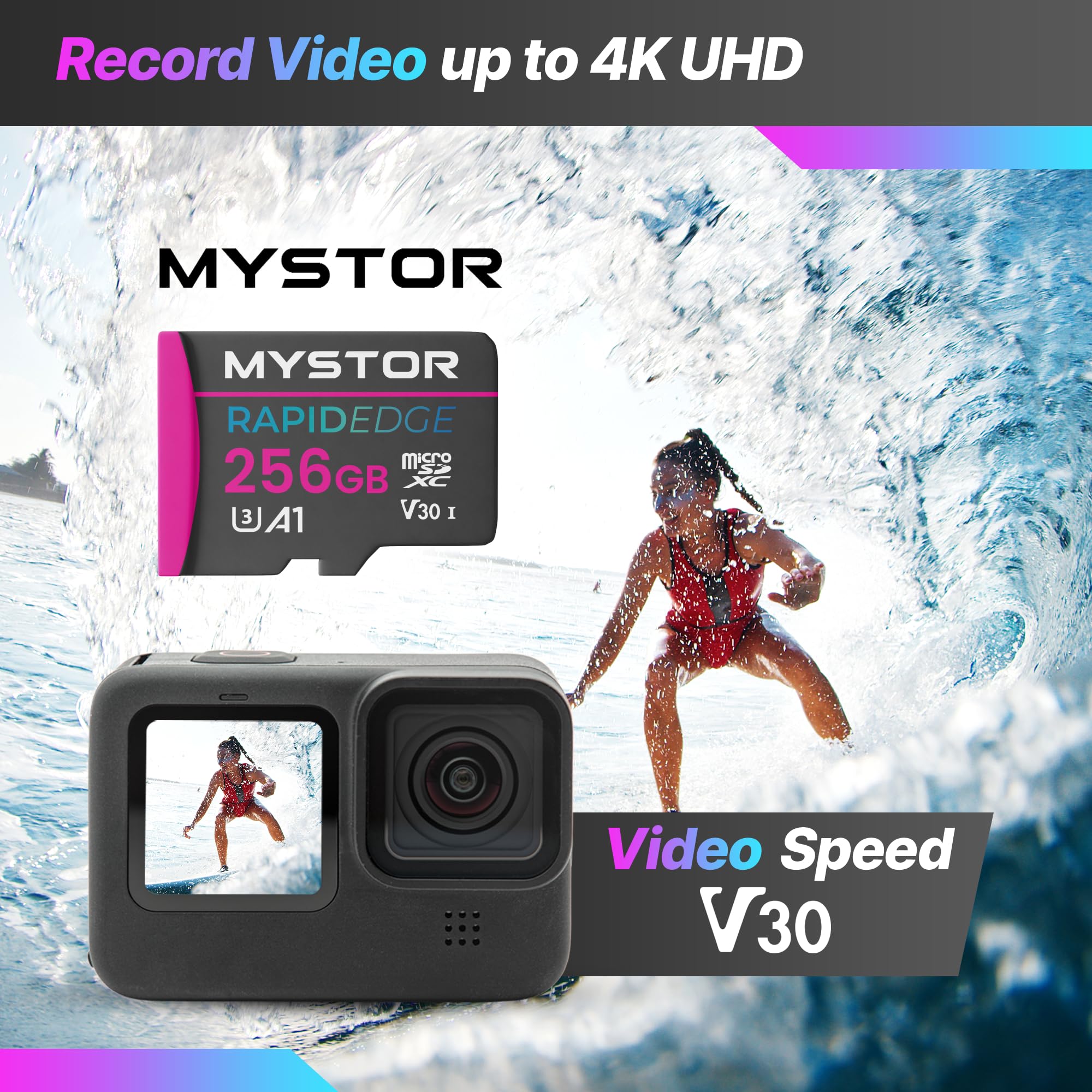 Mystor Scheda Di Memoria Micro SD 256 GB Per Tablet Amazon Fire Kids/HD/Max - Classe 10, A1, MicroSDXC