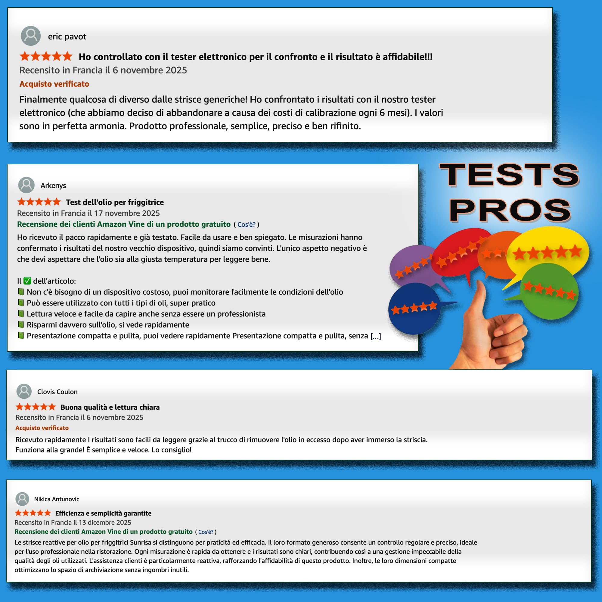 (CALDO|FREDDO) 120 Strisce Test Olio Friggitrice Pro - 2 Tubi - 30 Sec. - APP Mobile Monitoraggio HACCP - Misuratore Strisce Olio Frittura - Misurazione FFA KOH - Sito Industriale ISO 9001 & 13485