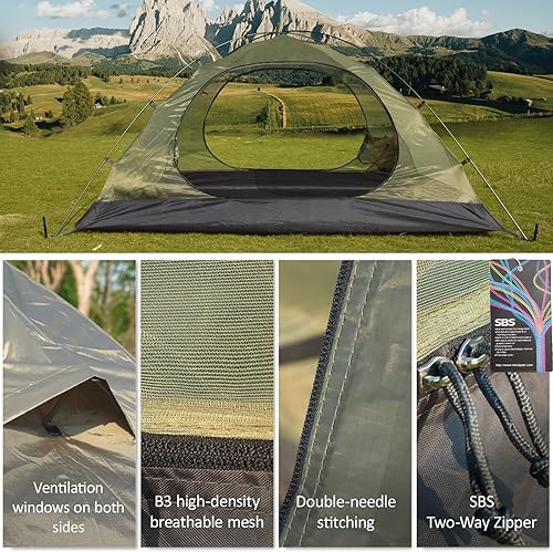 Miniatura 5 de Tienda de campaña de mochilero para 12 persona para 4 estaciones, invierno ultraligero extremo clima frío tiendas de campaña para acampar fácil