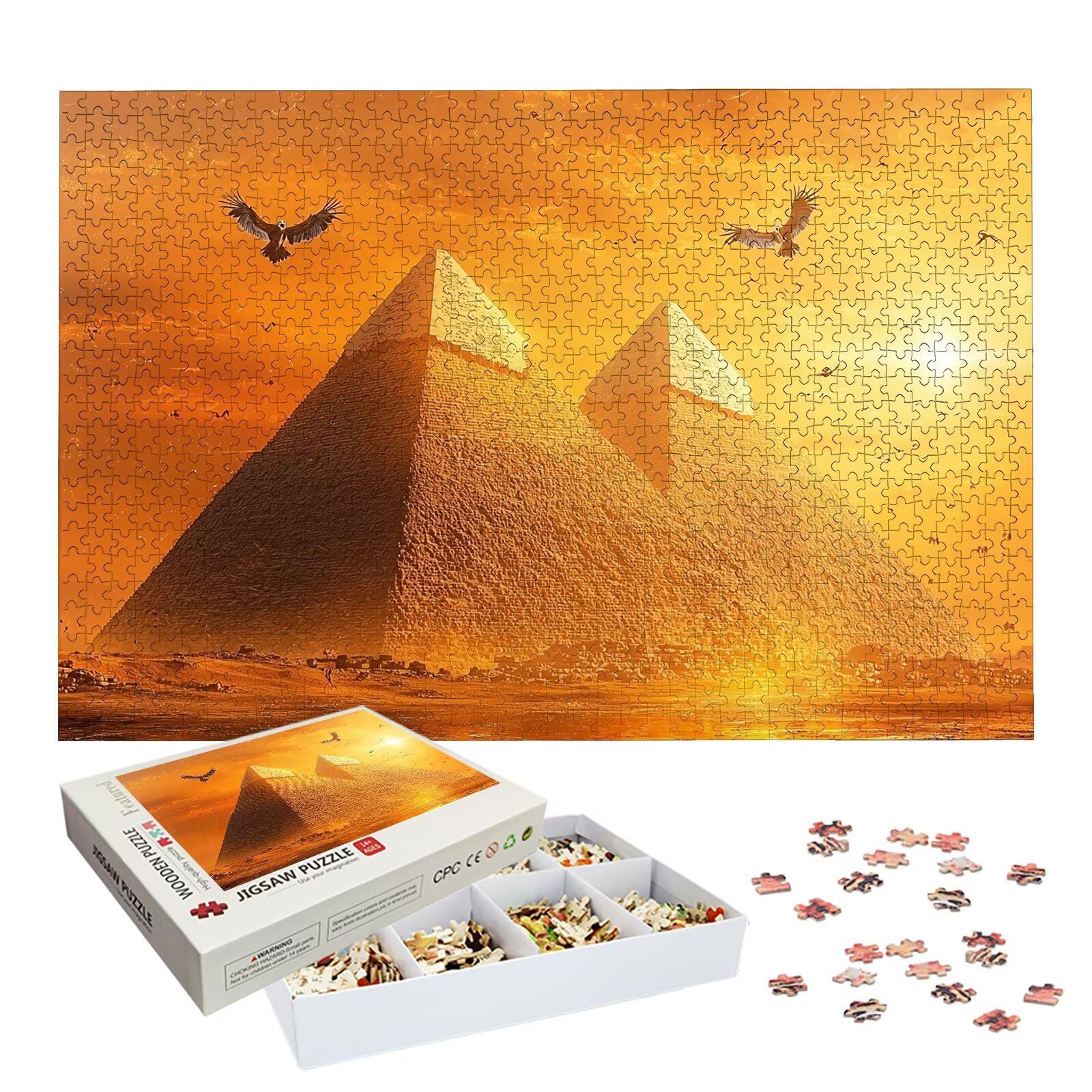 Puzzle 2000 Pezzi per Adulti Bambini, Puzzle Egitto in Legno per Adulti, Puzzles Paesaggio Impegnativi, Giochi Educativo per Famiglie, Rompecapo con Scatola per Decorazioni Casa, Regalo Donna, -9088