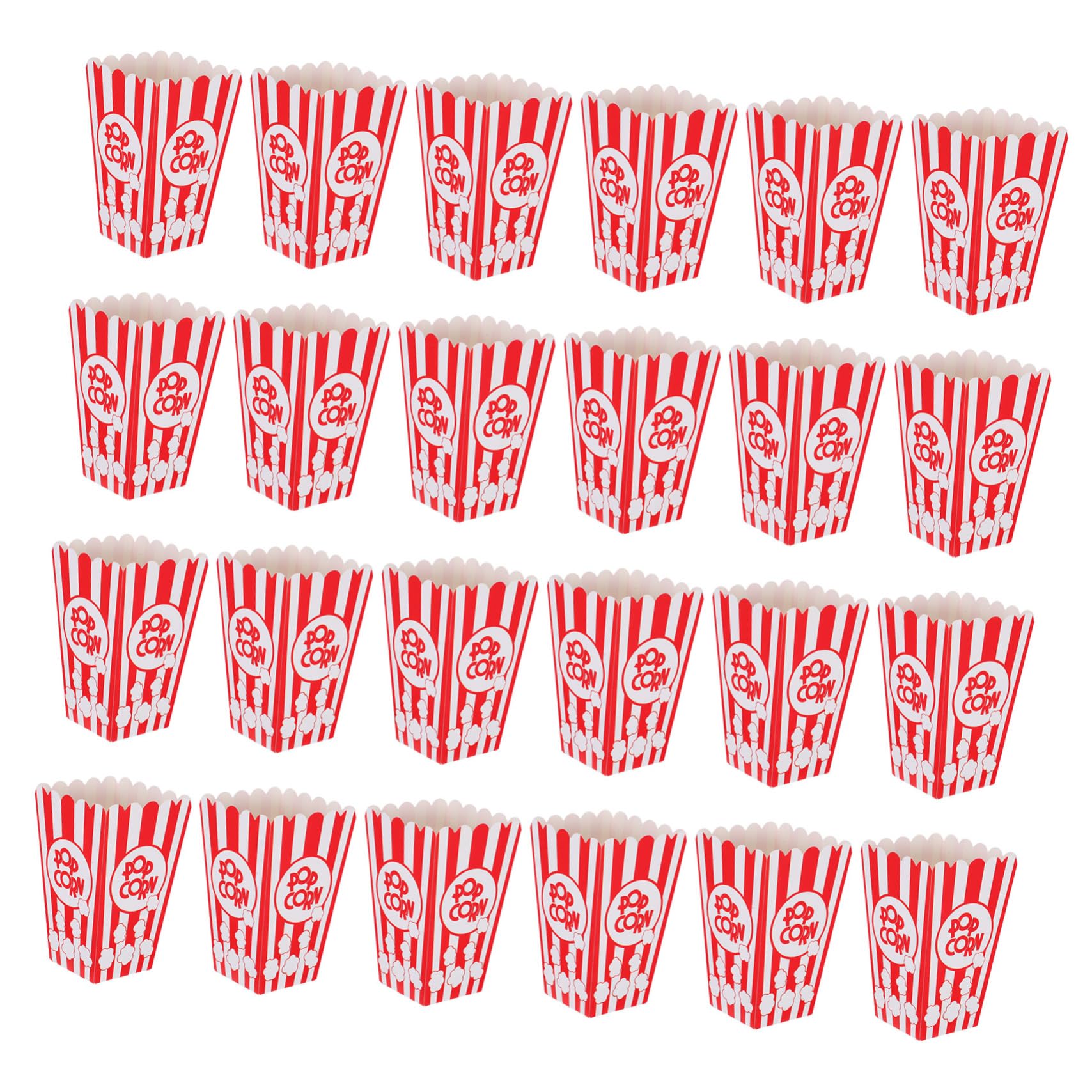 SOLUSTRE Valentine's Day Party Popcorn Box Striped Paper Snack Bags Movie Night Popcorn Holder