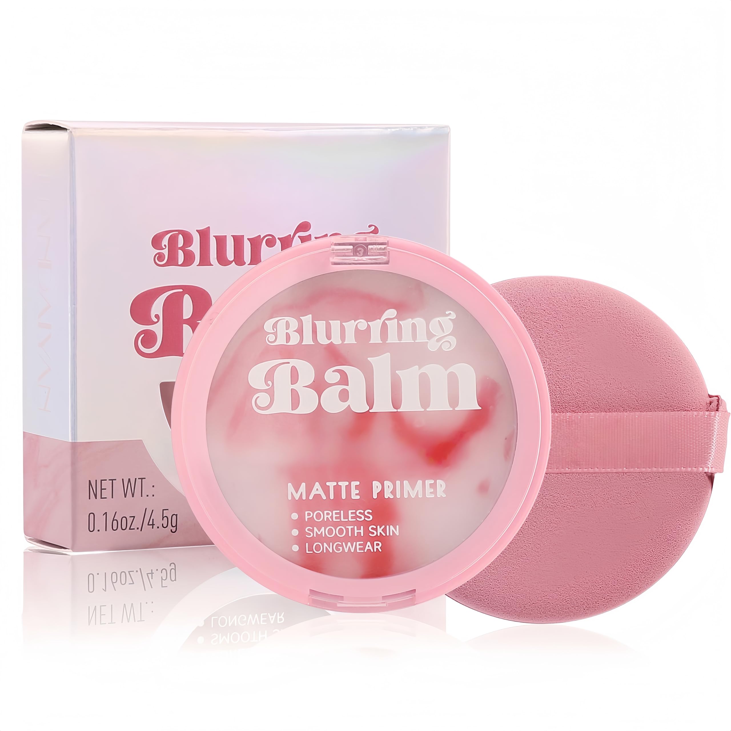 MAEPEOR Oil Control Pressed Powder 5 Colors Long Lasting Waterproof Matte Jelly Pressed Powder Skin-friendly and Powder-free Setting Finishing Face Makeup (05 Pink)
