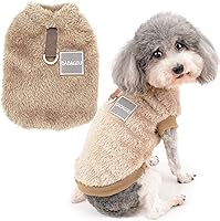 Vista 14 de Zunea Suéter de forro polar para perro, abrigo cálido de invierno para perros pequeños, ropa suave y mullida para cachorros con anillo en D