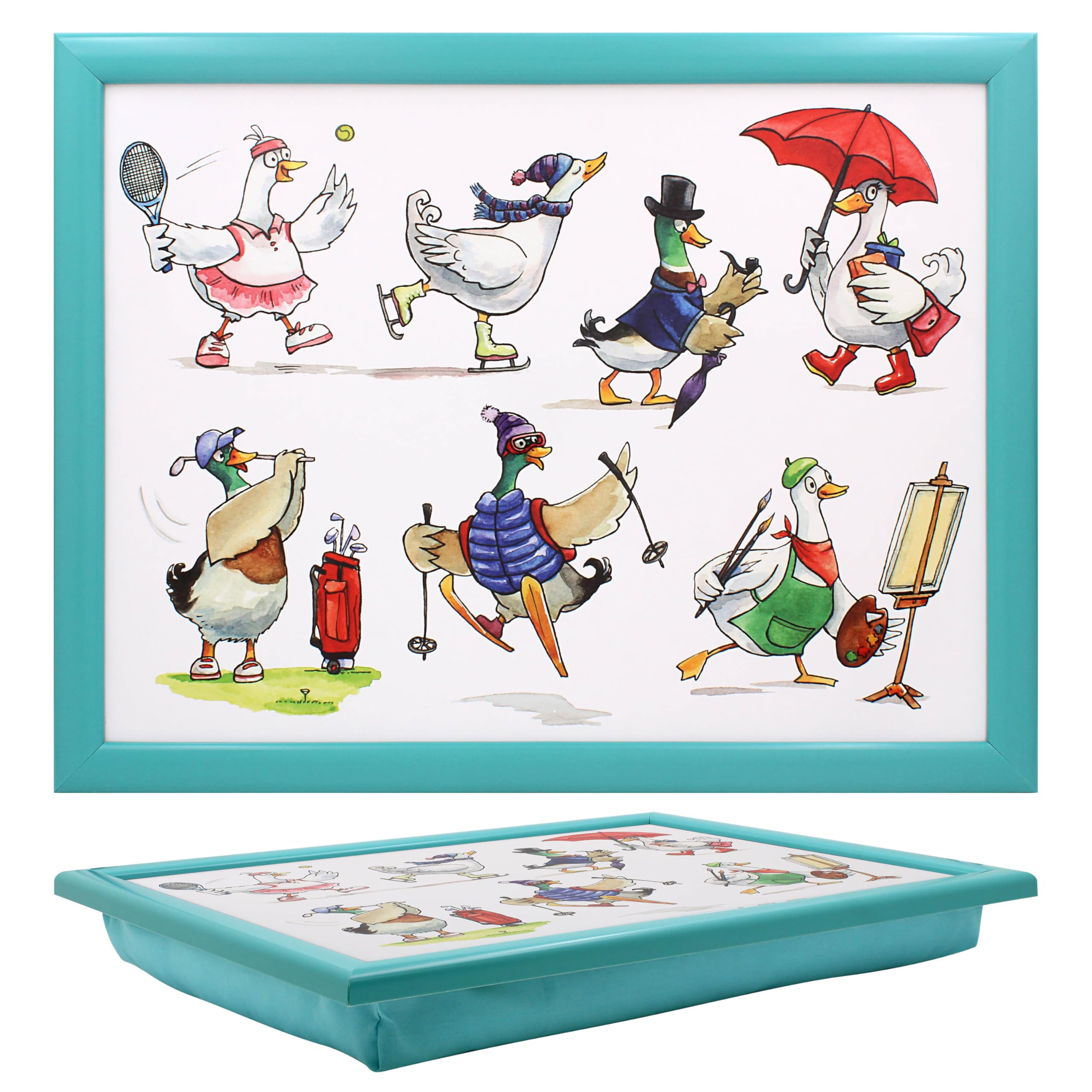 The Leonardo Collection Finola Stack Ducks Laptray With Bean Bag for Serving Dishes | Lovely Lap Trays for Eating on Lap for Dinner or Breatfast | Newly Designed Food Trays for Lap