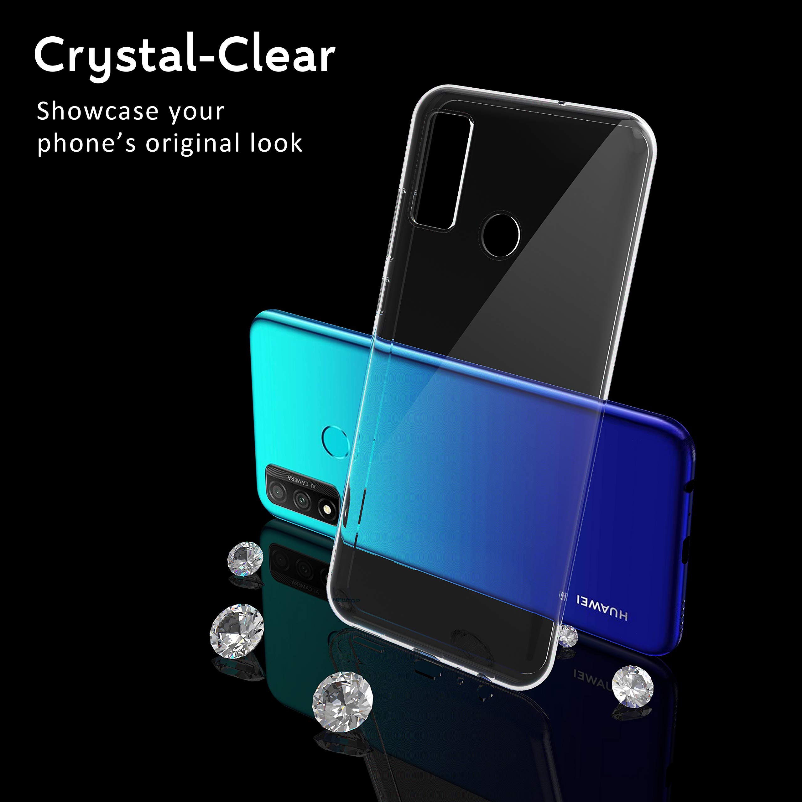N NEWTOP Cover Trasparente TPU Per Huawei P Smart 2019 E Honor 10 Lite - Custodia Sottile Antigraffio - 4