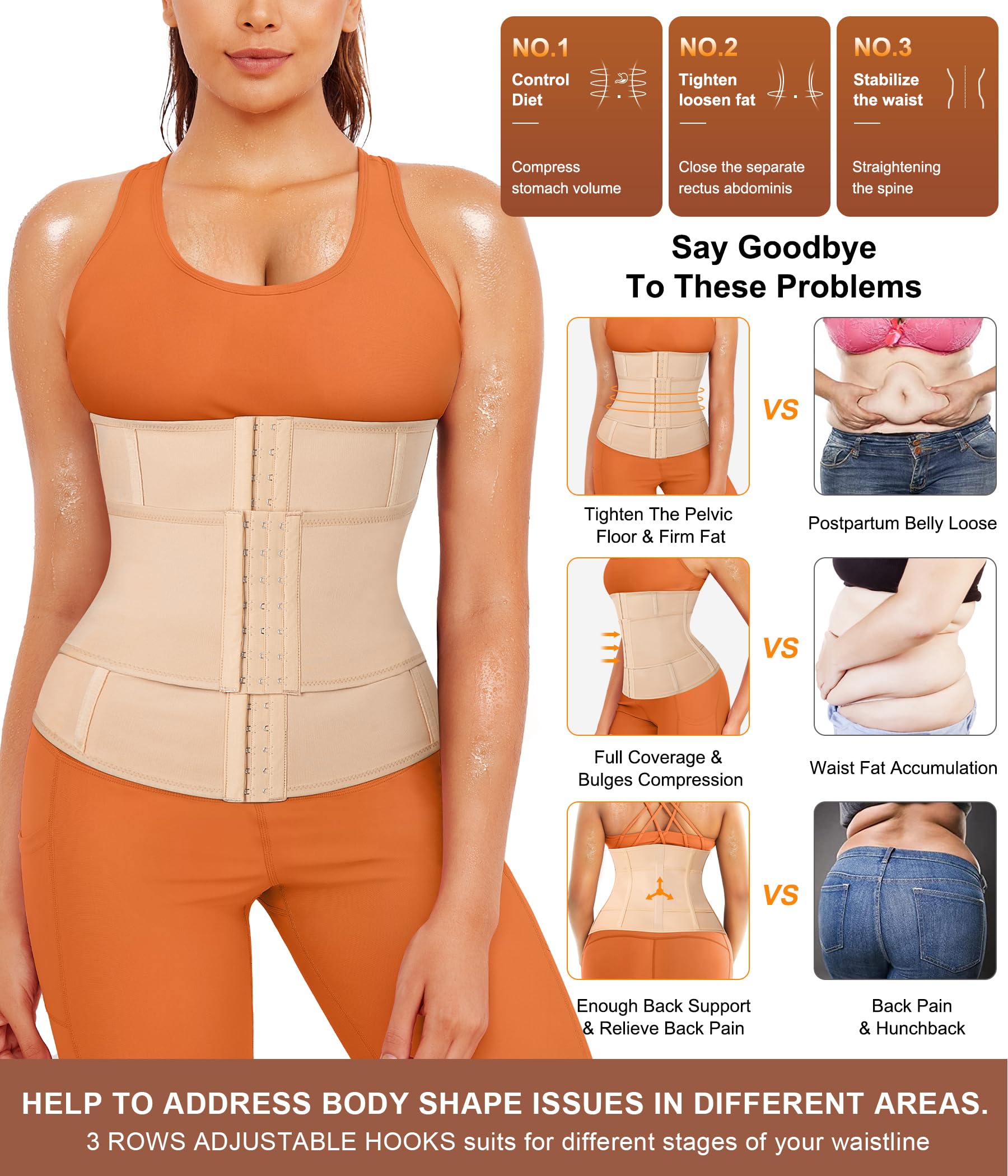 TrainingGirl Corsé de entrenamiento para mujer, faja reductora de cintura, faja deportiva para sauna, faja para el vientre, faja para el estómago