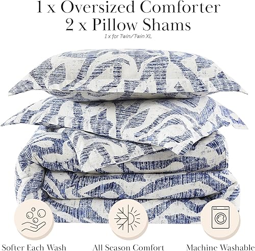 Miniatura 98 de Southshore Fine Living, Inc. Juego de edredón de 2 piezas, tamaño individual, juego de edredón floral con funda de almohada, pájaros y flores