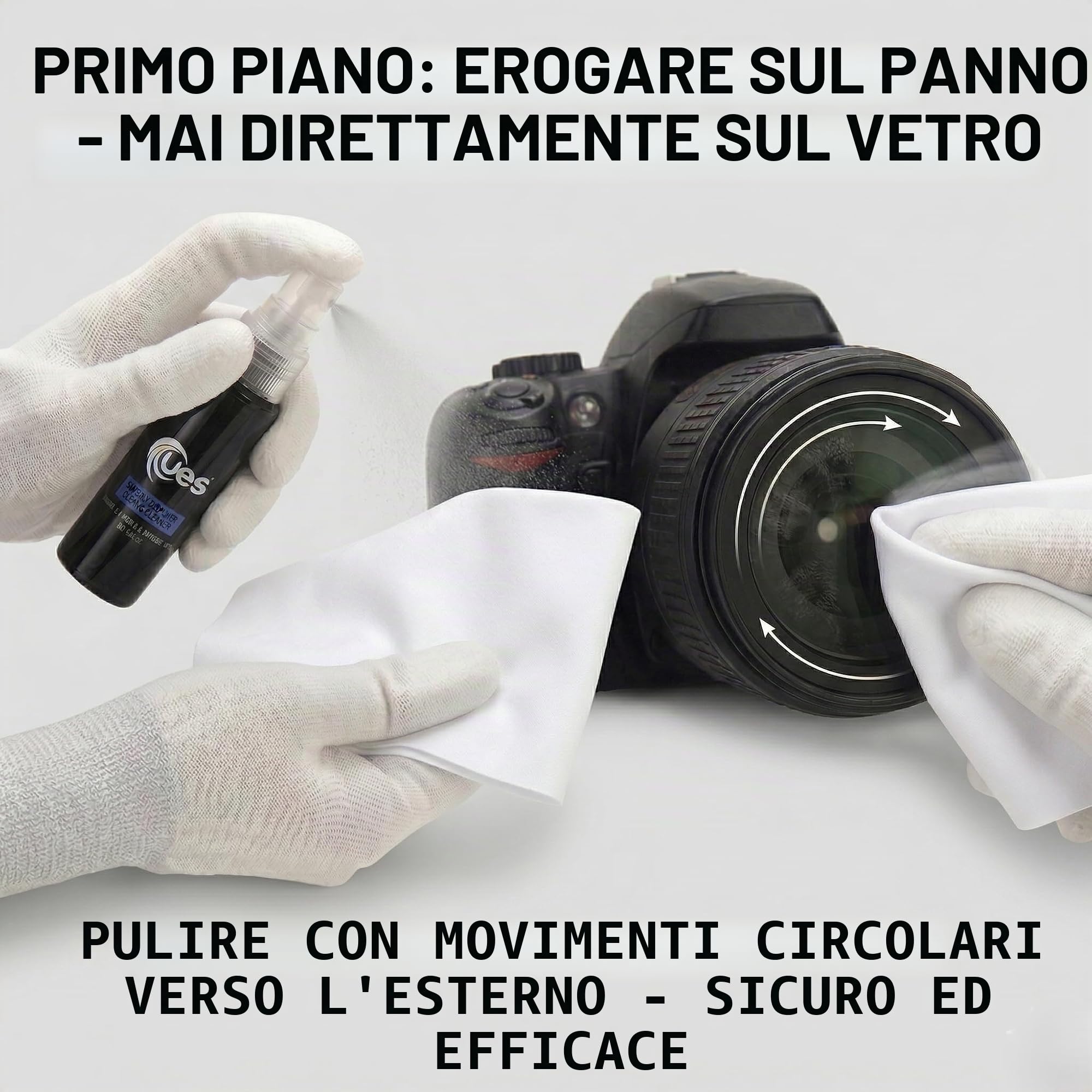 Kit di pulizia della fotocamera UES: tampone sensore APS-C, liquido per la pulizia di lenti e sensori, penna per lenti, ventilatore di aria, panno in microfibra per lenti e schermo, tessuto per lenti