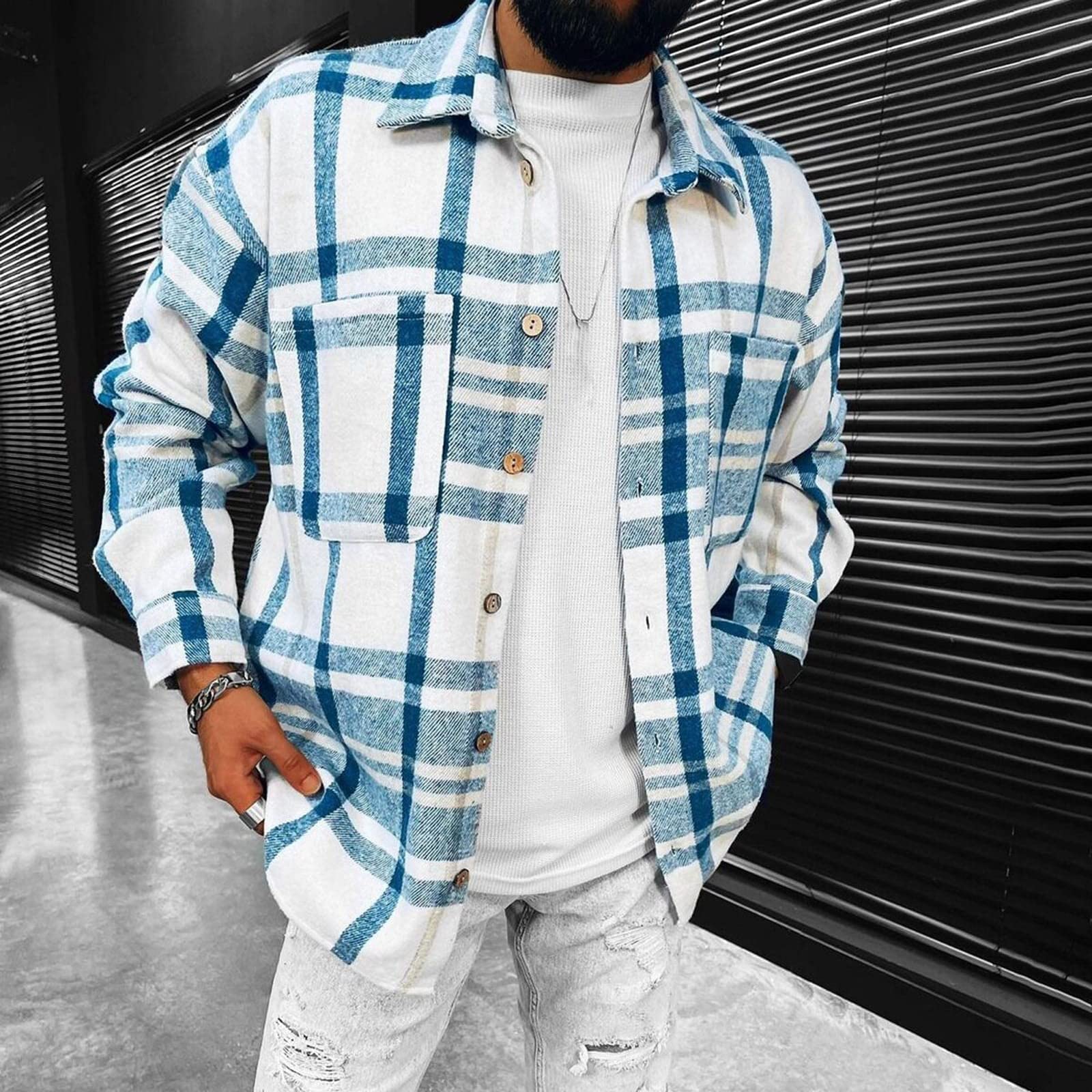 Camisa de franela de manga larga para hombre, corte ajustado, camisa a cuadros Oktoberfest a cuadros con botones para hombre, camisa tradicional de algodón, camisas informales para hombre, camisa de