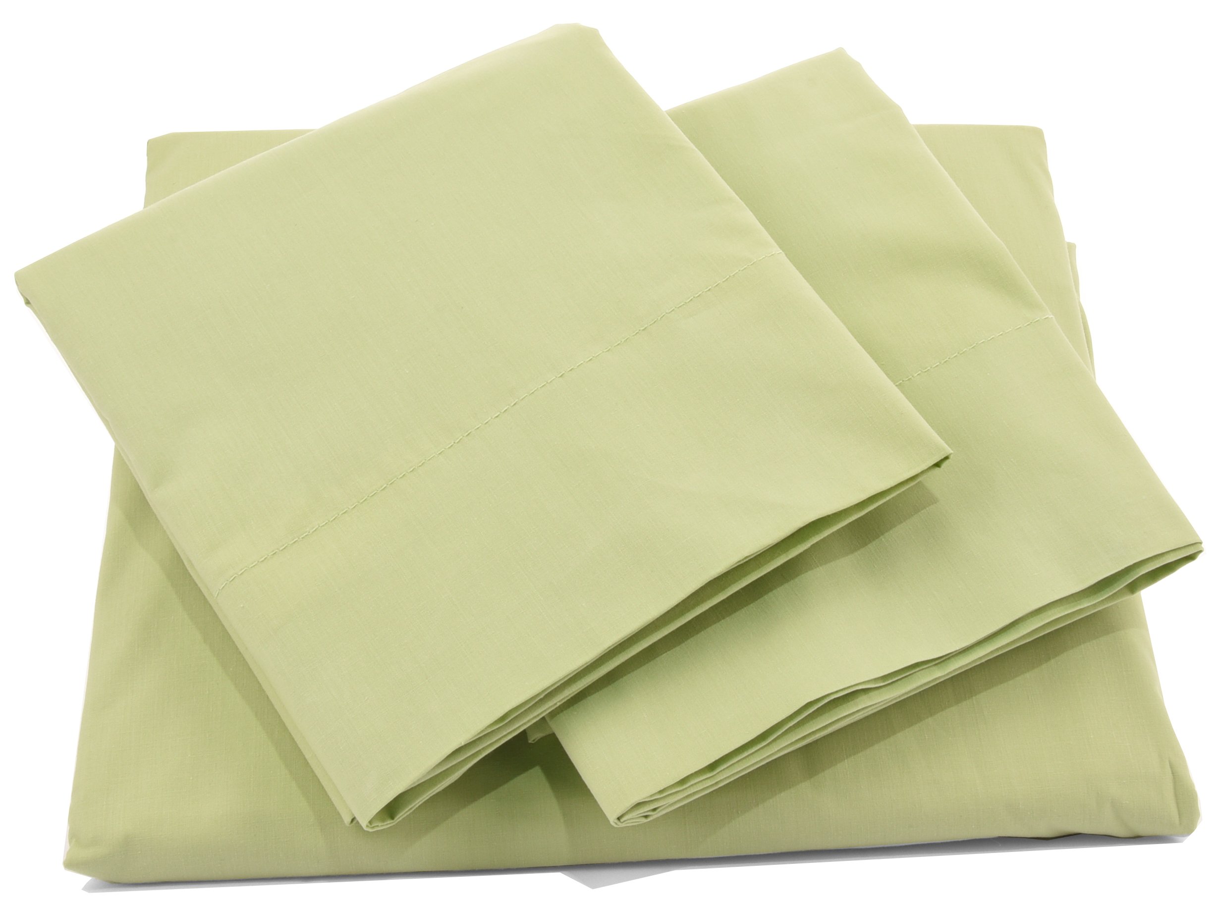 Pacific Linens | Bed Sheets Set Deep Pocket Comfort | Poly Cotton Blend | Wrinkle, Fade & Stain Resistant | 300 Thread Count | 4 Piece | Cal King Size | Sage Green