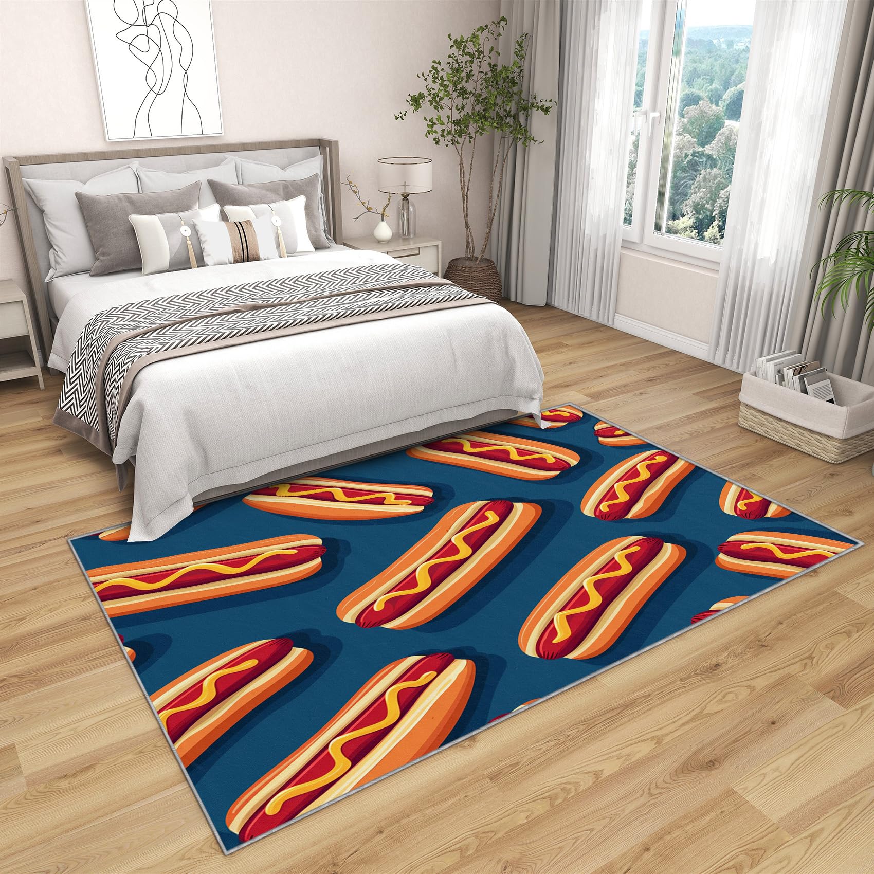 Amazon.com: SherAvant Hot Dog Area Rug - 5x7 ft - Multicolor