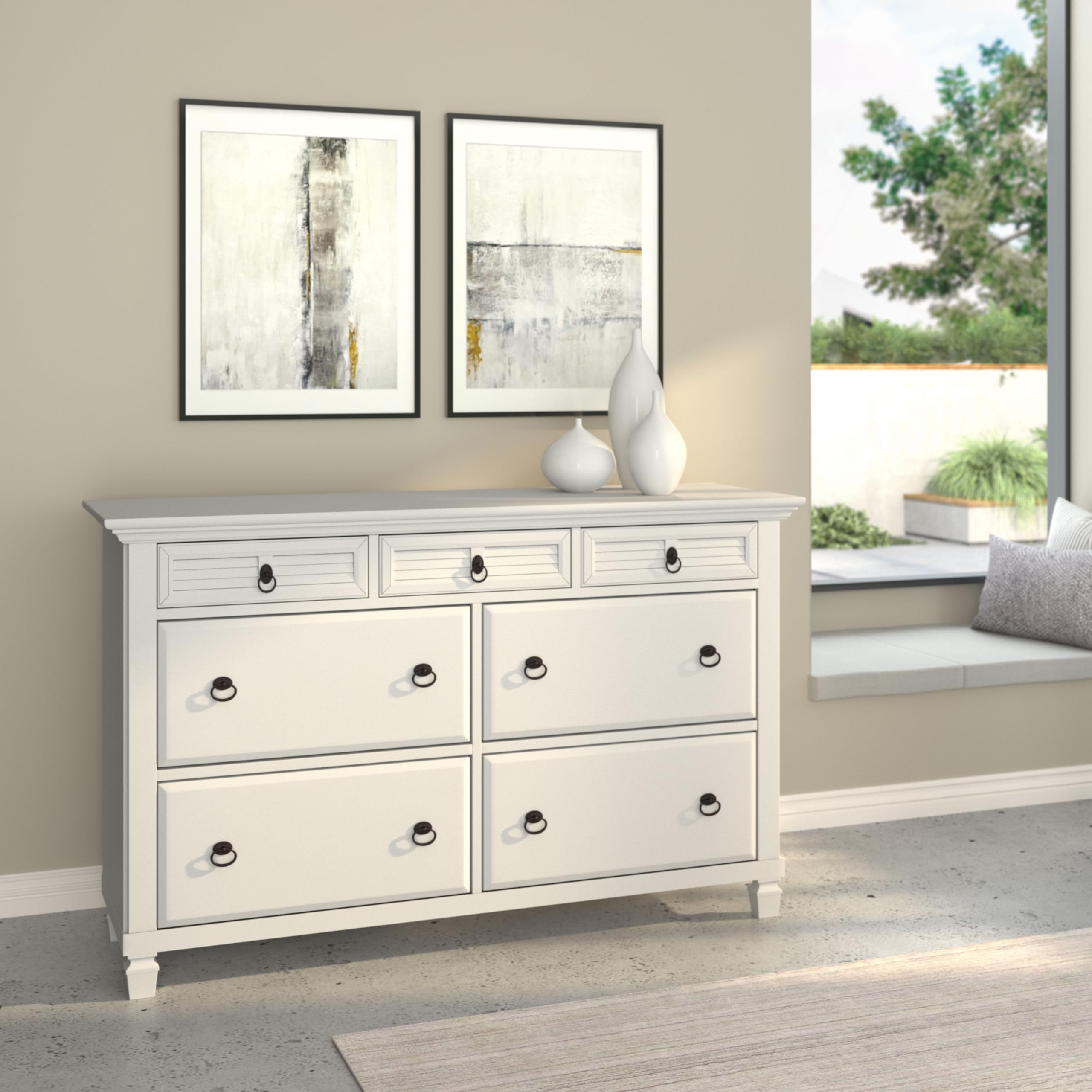 Amazon.com: Winchester 7-Drawer Pine Dresser, White : Home & Kitchen