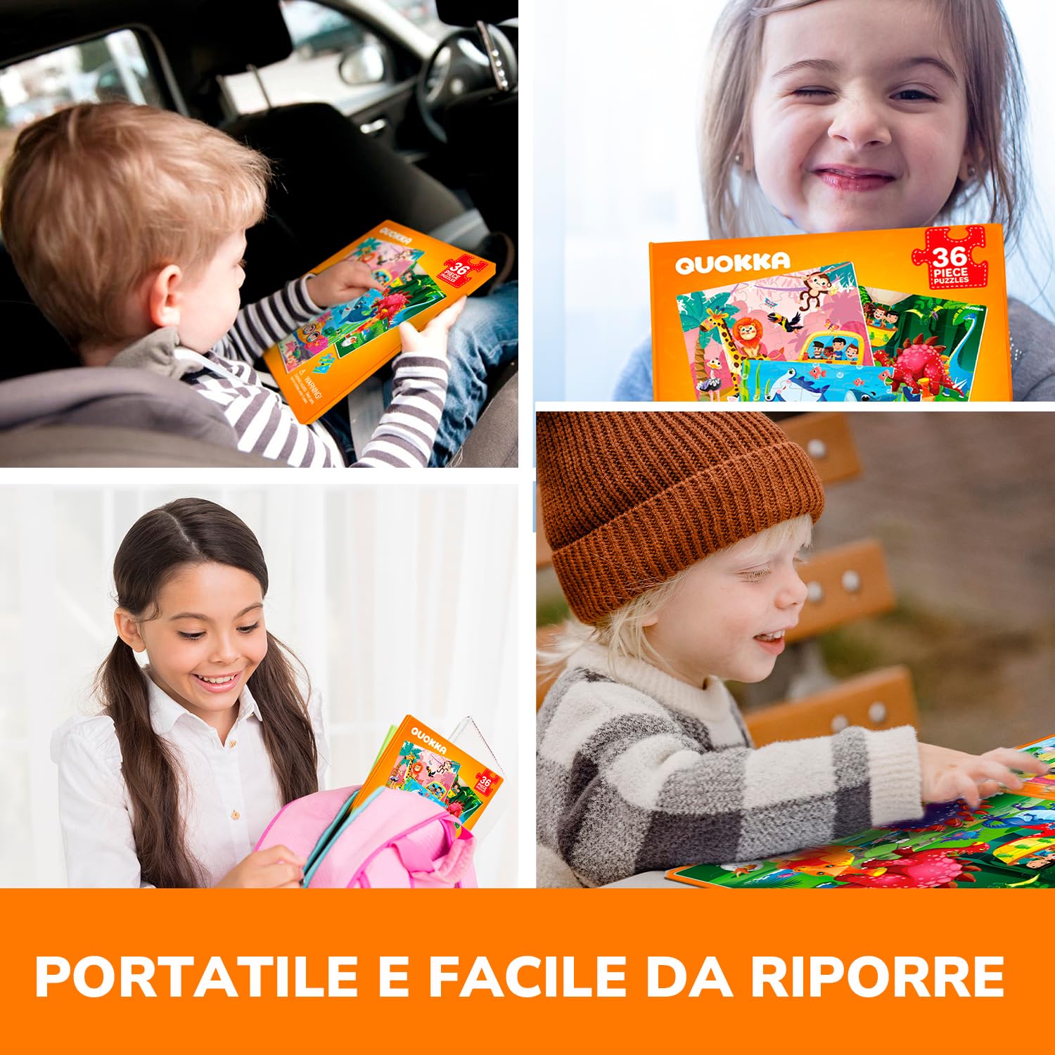 QUOKKA Puzzle Magnetico 2 3 Anni – Giochi da Viaggio Bambini 3 4 Anni – 36 Pezzi Puzzle Animali Giungla Mare – Intrattenere Bambini In Aereo – Educativo Giocattoli Regalo dai 2 ai 5