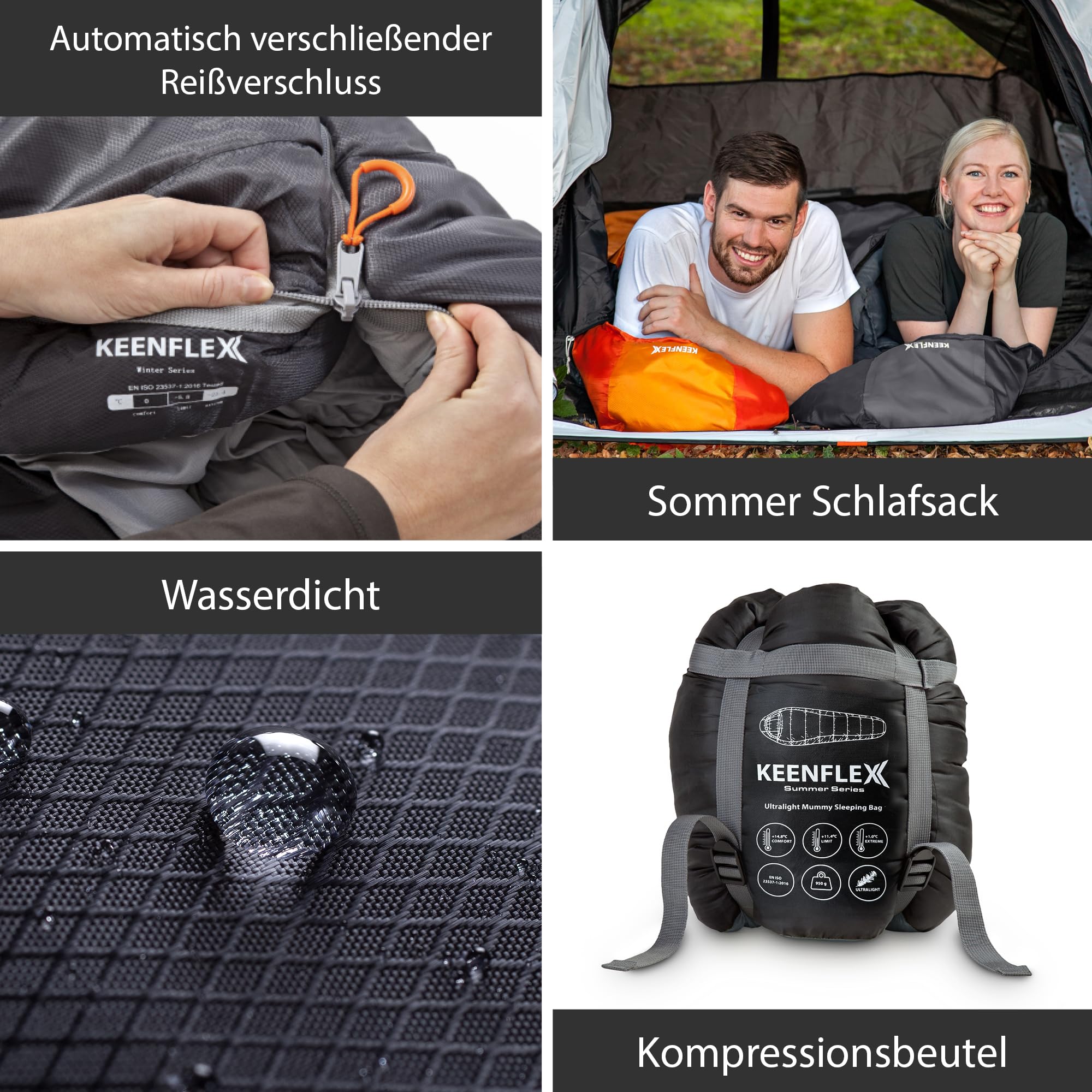 Schlafsack Outdoor 2-3 Jahreszeiten 950g/1500g Ultraleicht Mumienschlafsack kleines packmaß