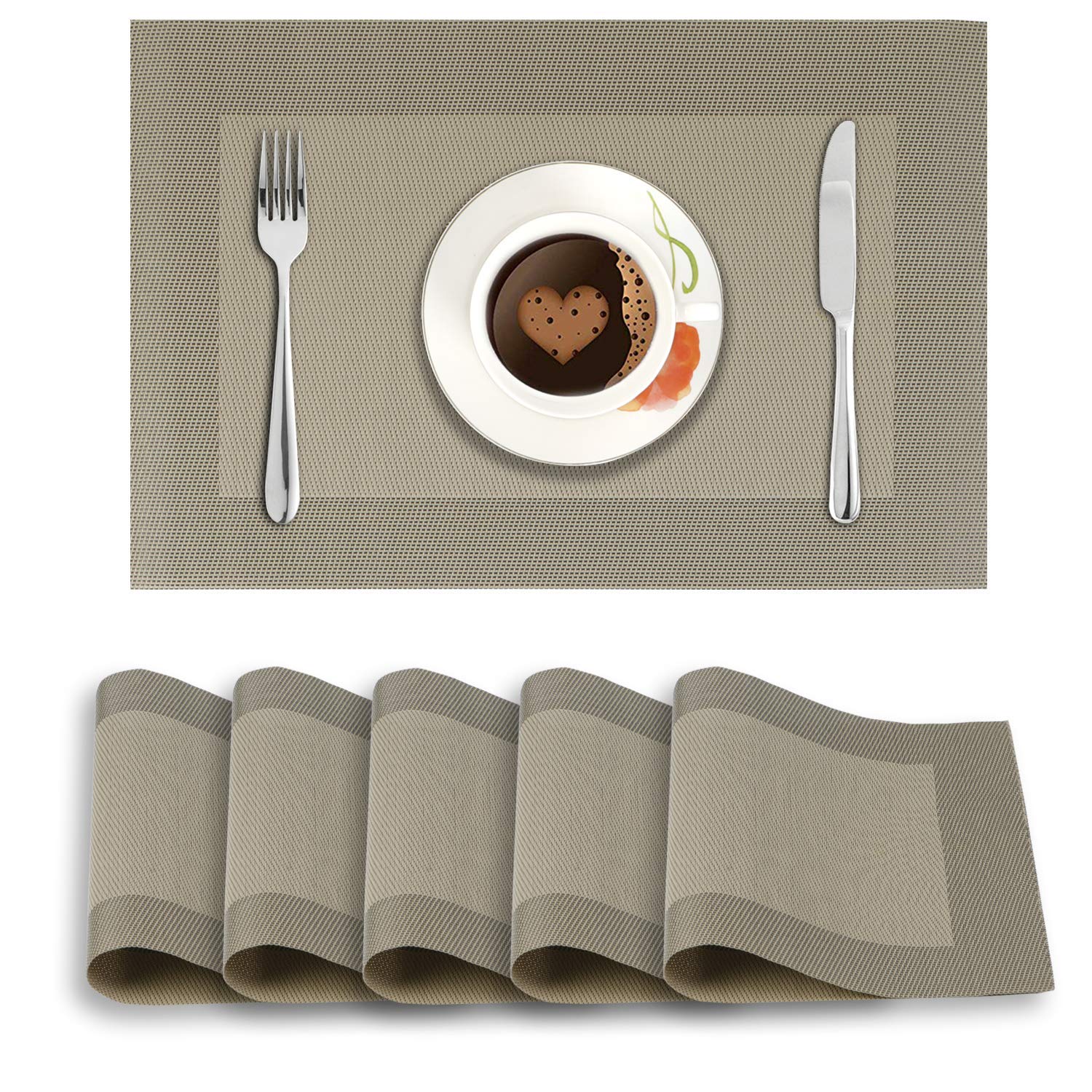 HOKIPO PVC Placemats for Dining Table Set of 6 - 45x30 cm (AR2154) (B07JWDBF3V) Amazon Price History, Amazon Price Tracker