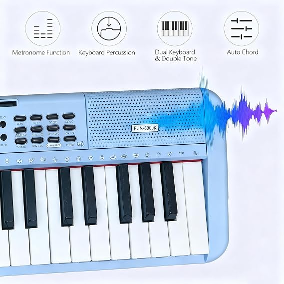 61-Key Electronic Keyboard Piano for Adults Kids with Light Up Keys, MIDI Connectivity & Learning Modes - Perfect Beginner Piano (blue)