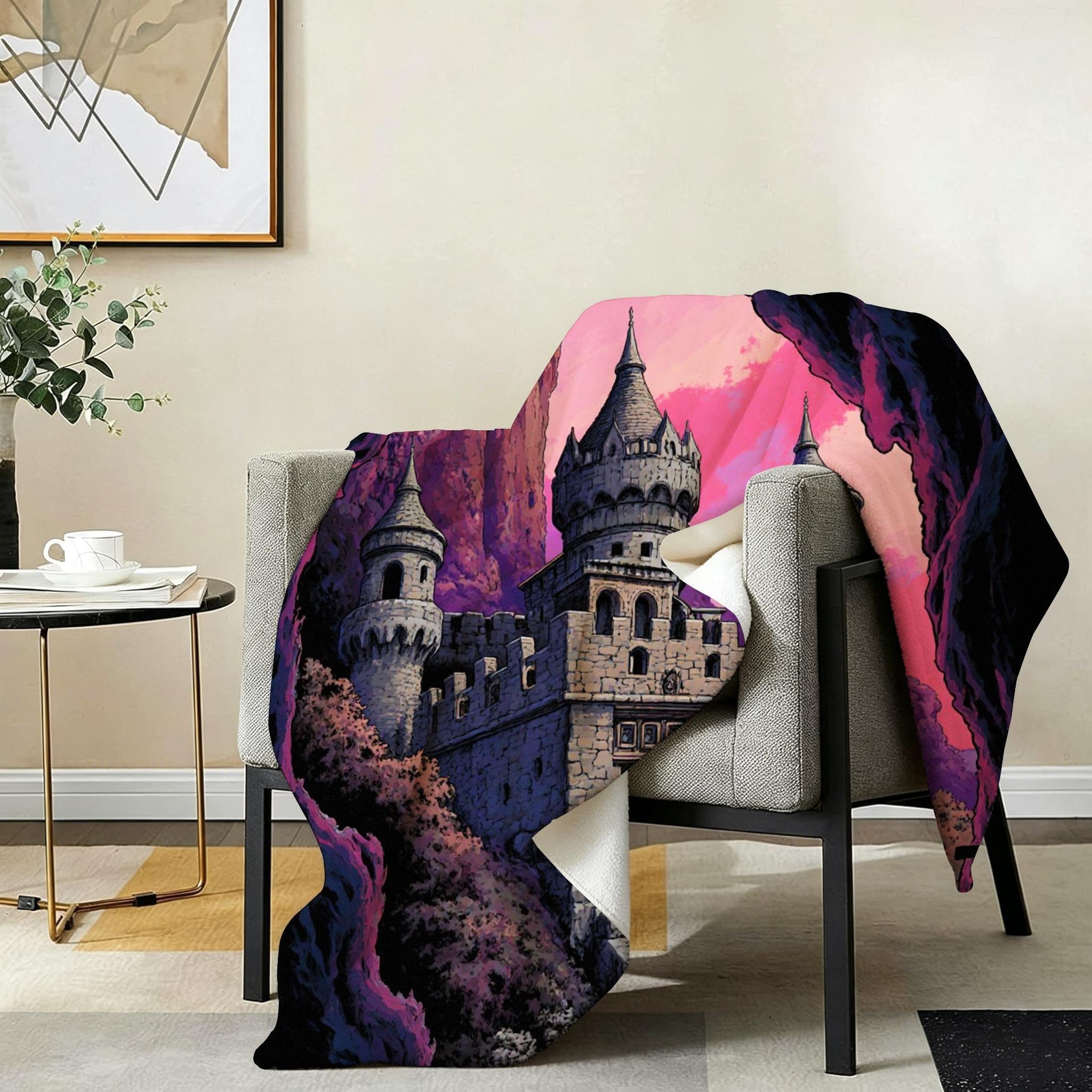 Manta Grande 180x220 cm Castillo 3D Polar Franela Térmica-A122