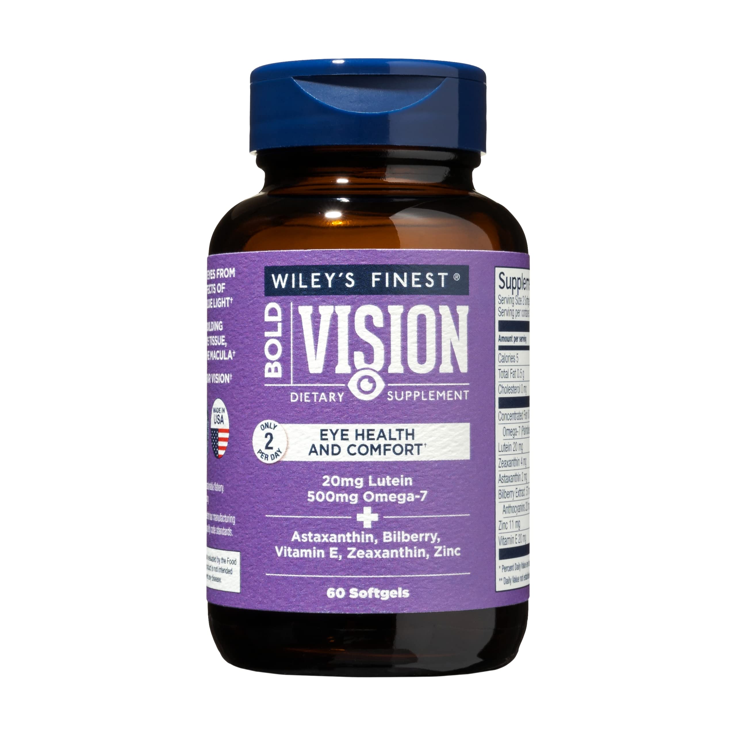 Buy Wiley's Finest Wild Alaskan Fish Oil Bold Vision Fish Oil Eye