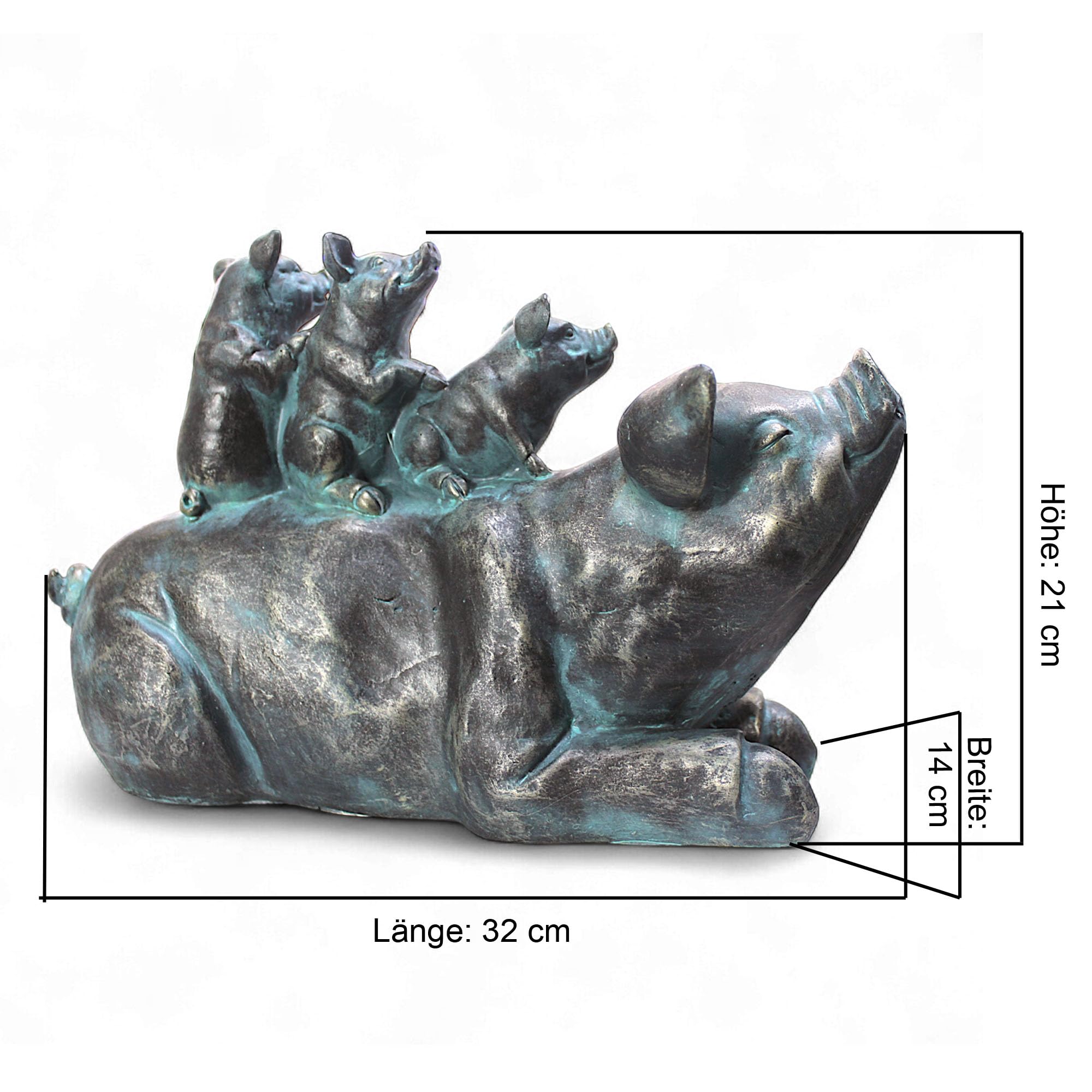 Garghilé solaire avec pompe, statuette d'étang avec pompe solaire et jeu d'eau, décoration de jardin en polyrésine effet bronze, fontaine solaire pour bassin de jardin et cours d'eau
