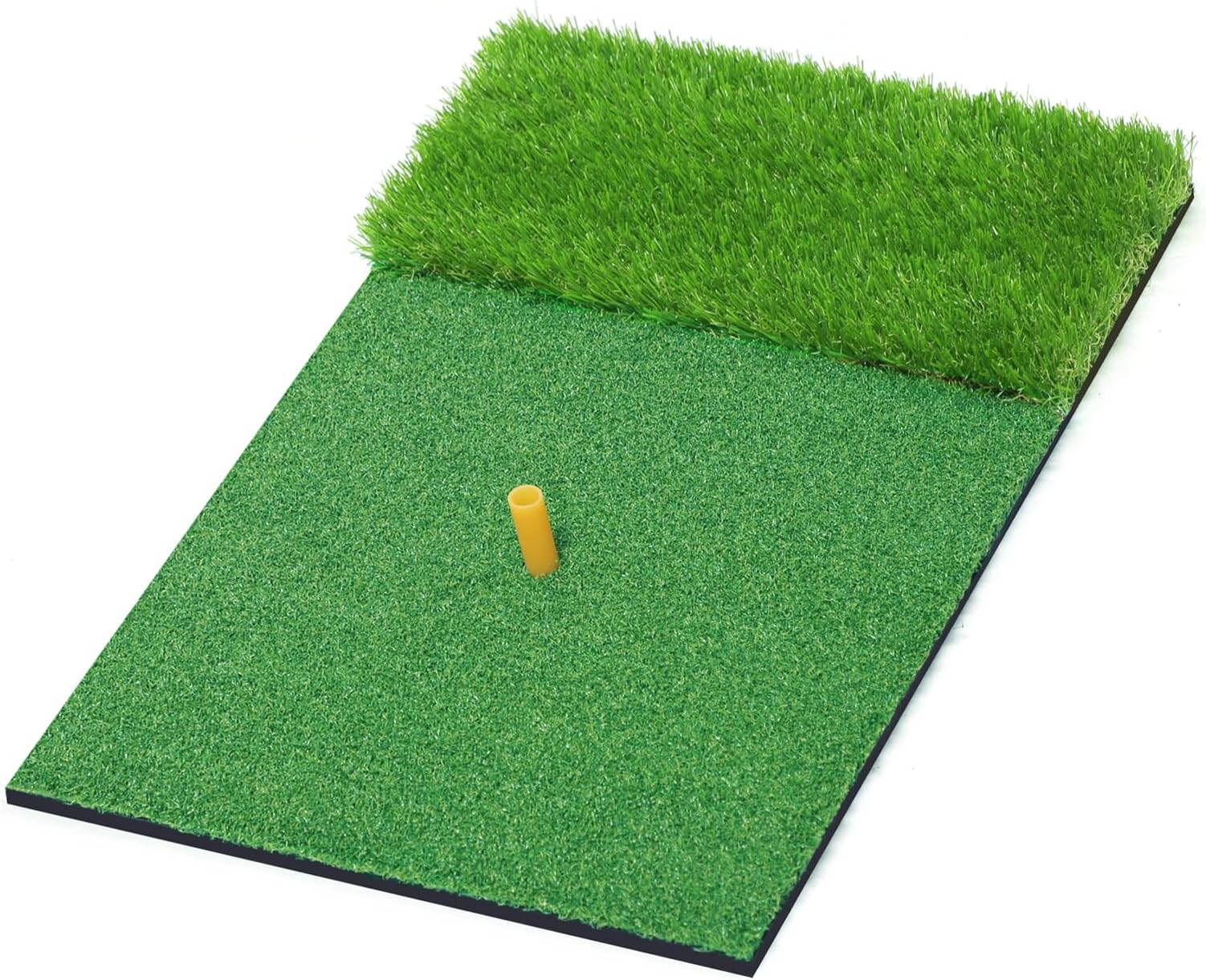 Golf Hitting Mat, 2x1.3ft Artificial Turf Golf Practice Hitting Matt with a Tee for Outdoor & Indoor Training Swing & Chipping in Backyard, Garage, Basement, Range, Golf Simulator