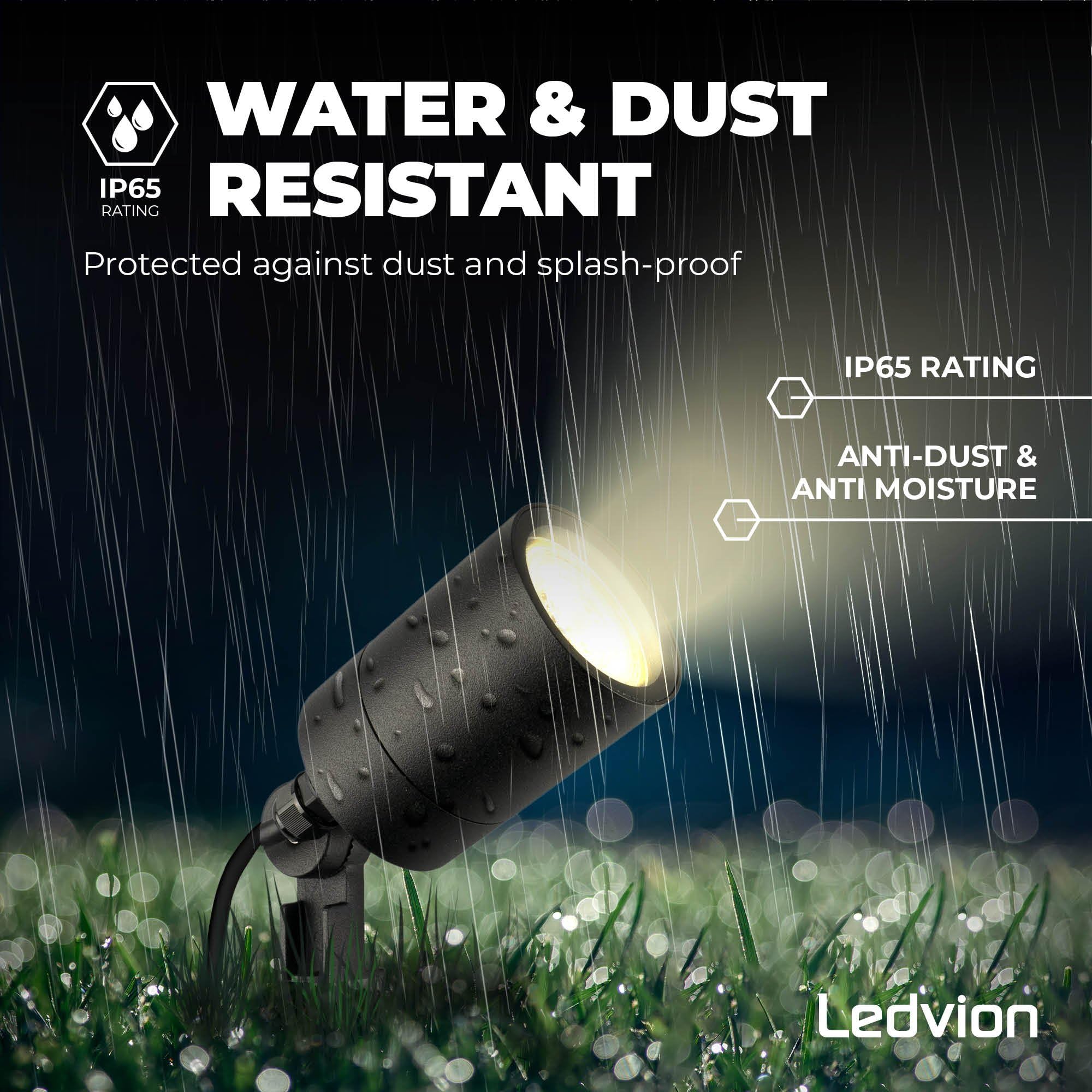 Ledvion 3X LED Strahler GU10 Fassung 5W IP65 Schwarz inkl. Schnellanschluss
