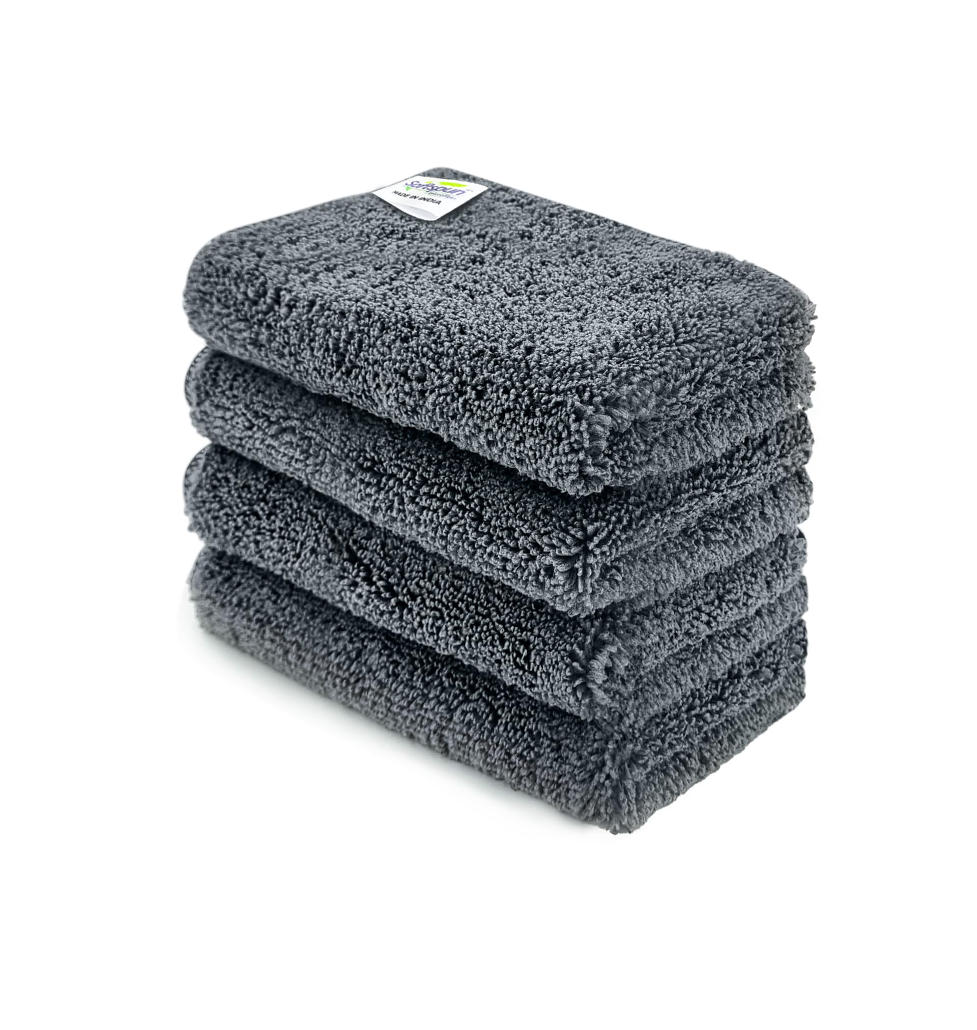 SOFTSPUN Microfiber Hand & Face Wipes 20x30 Cms, 4 Piece Towel Set, 380 GSM (Grey) Super Soft & Silky for Hand, Face and Body - Hypoallergenic Sensitive Skin Wipes & Washcloths.-image-35