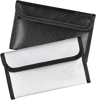 2 Pezzi Borsa Portavalori Ignifuga 20 x 12 cm Portafoglio Ignifugo con Cerniera Borsa Ignifuga Fuoco Custodia Sicura Portadocumenti per Documenti Contanti Chiavi Passaporto Oggetti di Valore