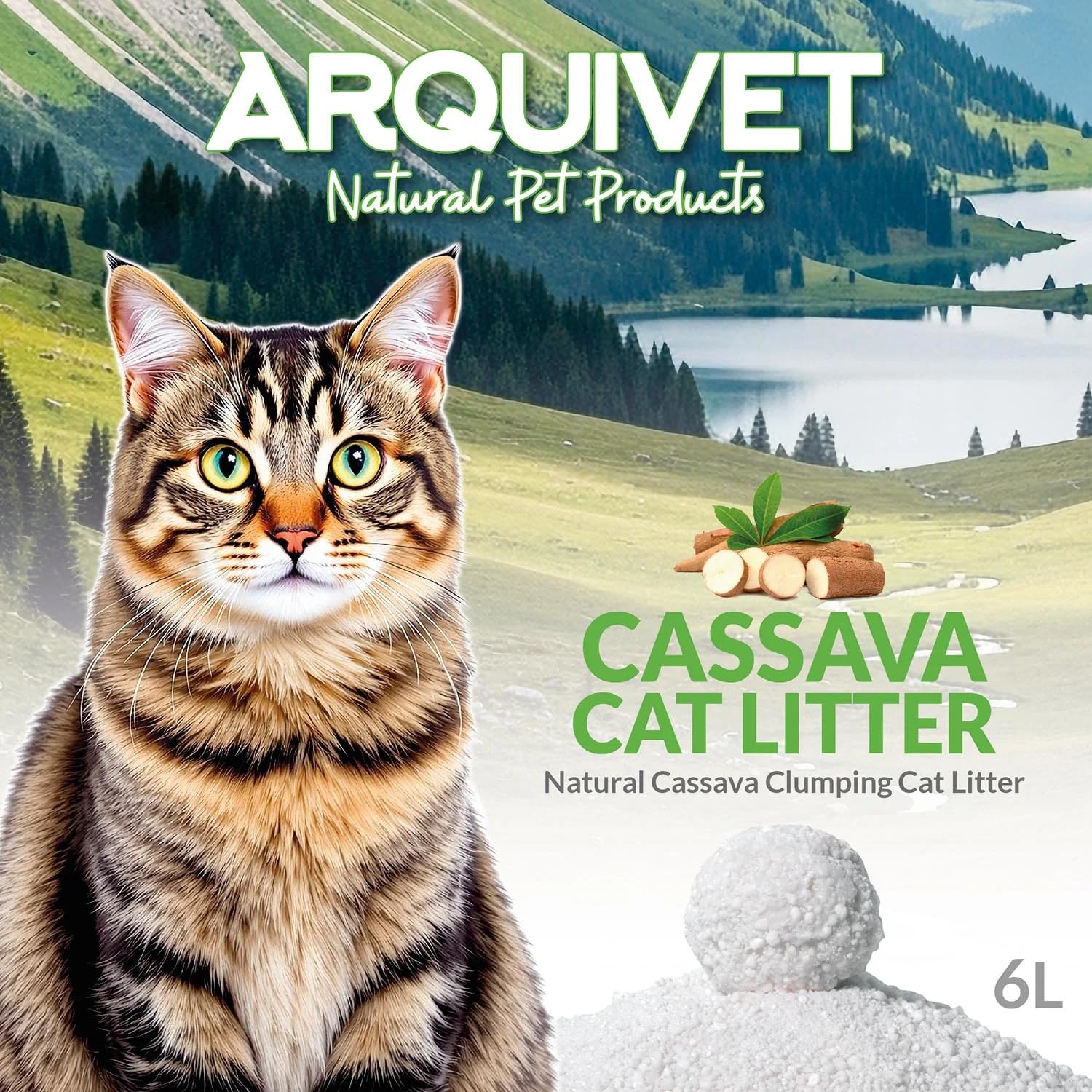 Cassava – Katzenstreu – 6-Liter-Packung (4 Stück) – ARQUIVET