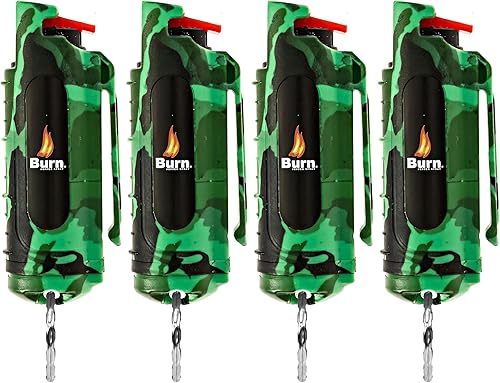 Burn Llavero de spray de pimienta para mujeres y hombres de autodefensa, fuerza máxima de 12 oz, funda de clip para cinturón de seguridad moldeada
