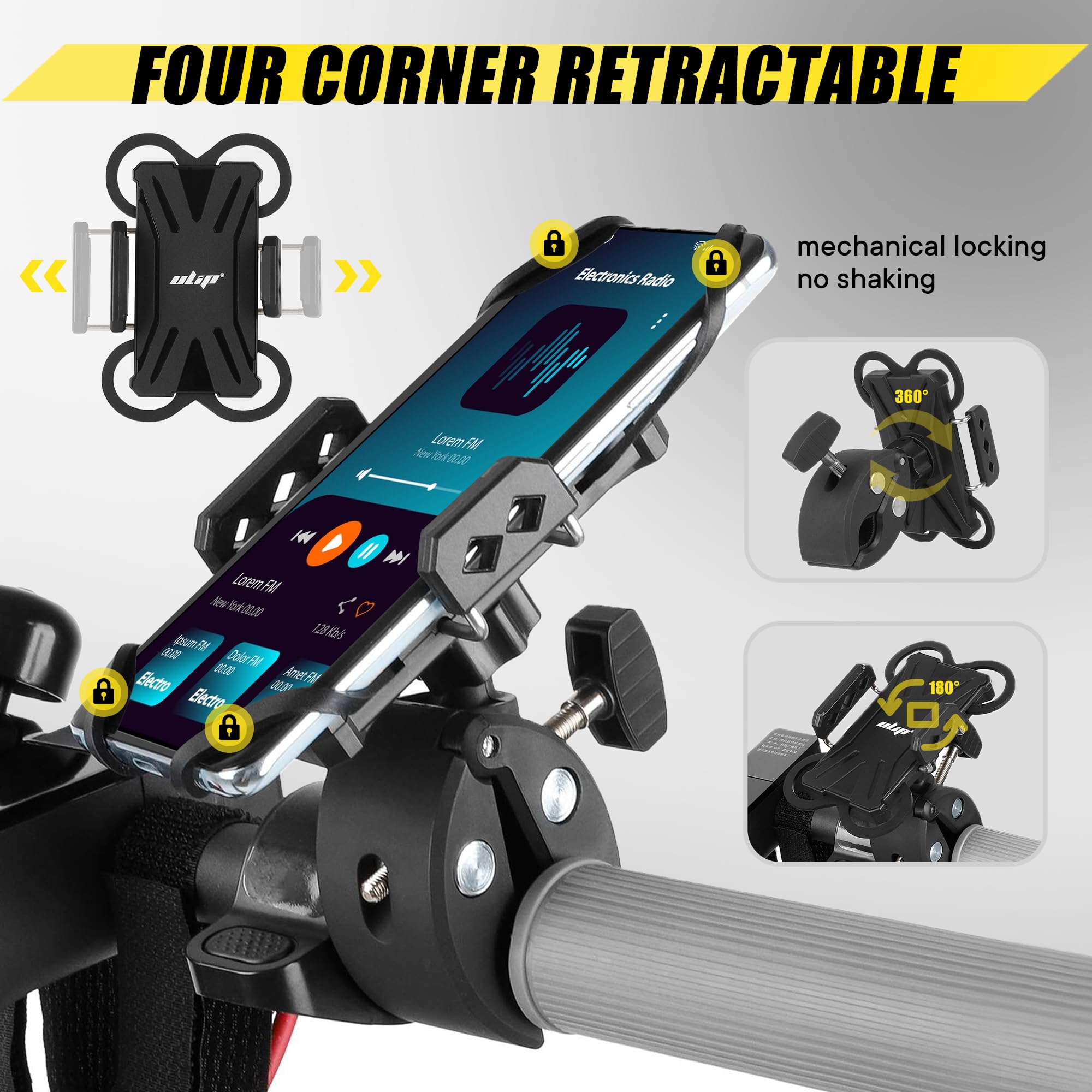 Lucchetto per Monopattino Elettrico，Lucchetto a Combinazione per Bici，Lucchetto Antifurto für Scooter Elettrico，E-Bike，Motorrad，Con 3L Borsa Impermeabile，Porta Cellulare，16 cm Lunga Valvola