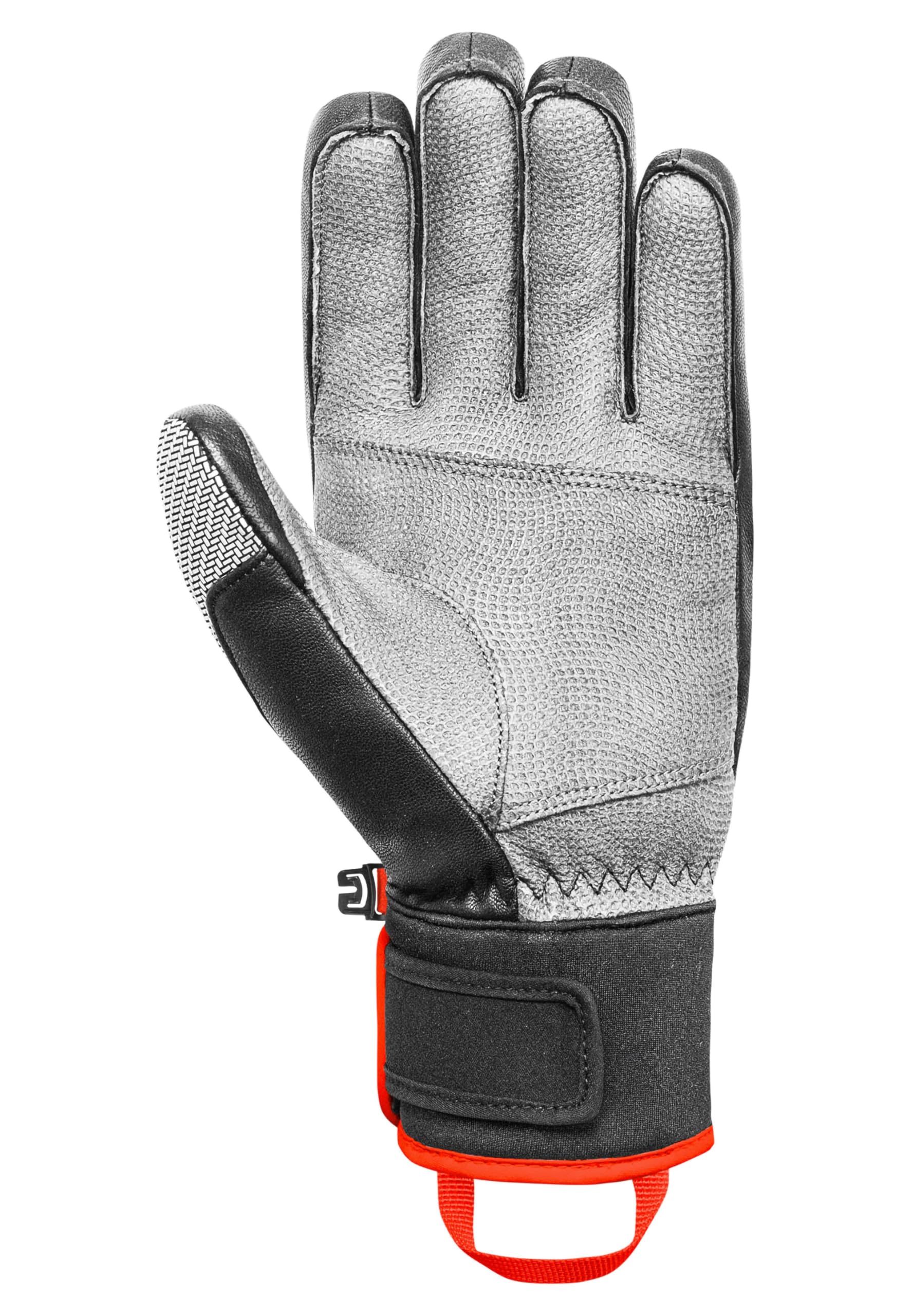 Reusch Worldcup Warrior Team rękawice narciarskie – unisex rękawice wyścigowe z izolacją TecFill, wyściółka palców, ochrona kostek, pełna skóra, wiatroszczelne, oddychające, dla profesjonalistów w