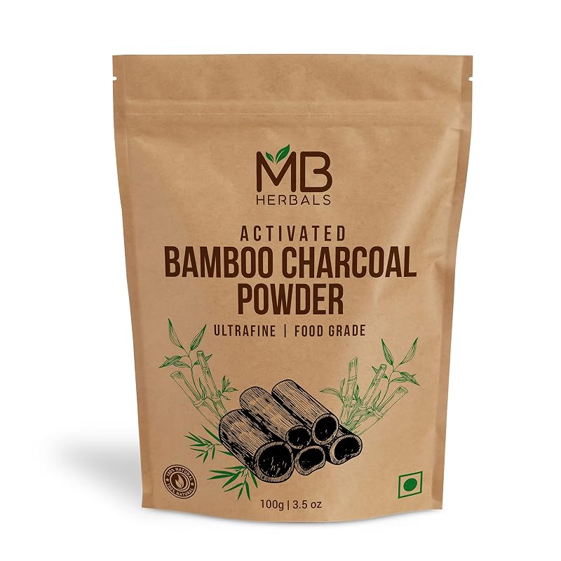 Carvão ativado de bambu MB Herbals em pó, 100 g
