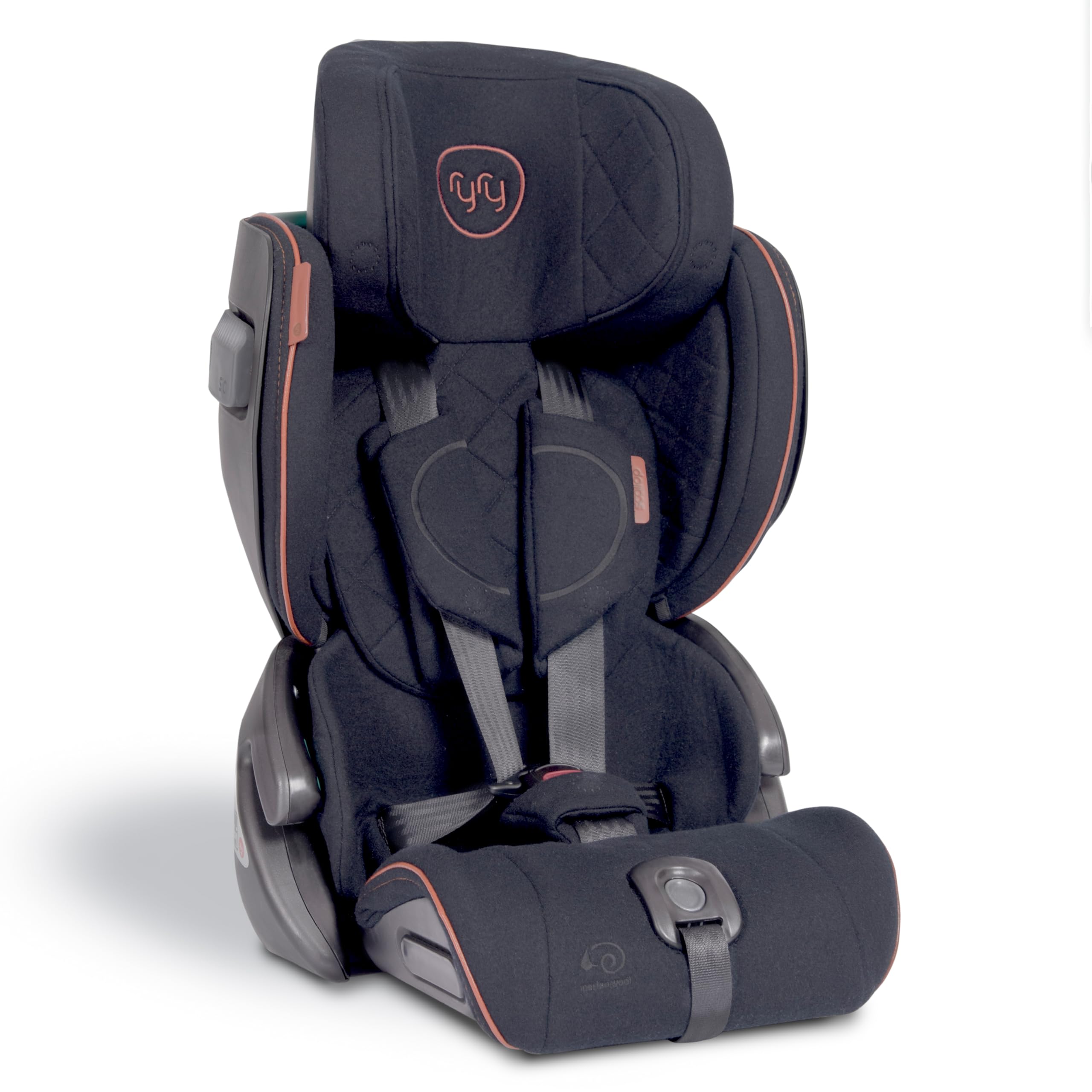 RyRy Scallop Foldable & Compact Toddler Car Seat with Travel Bag – Isofix/Top Tether/Seat Belt Fittings – 4 Color Options – for Kids 15 Months+ – Premium British Design