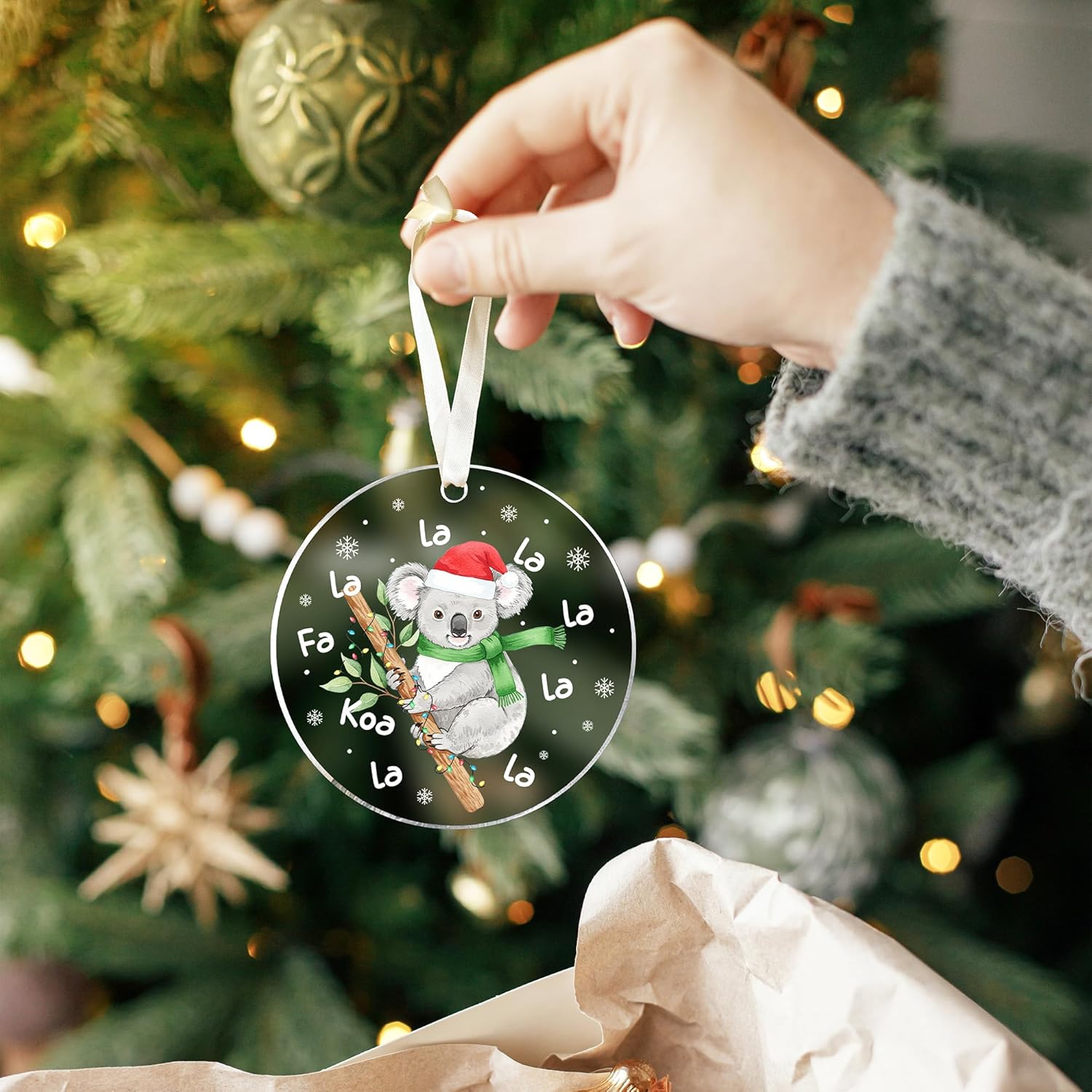 Koala Ornament - Koala Gifts for Lovers, Women, Men - Funny Animals Ornaments for Christmas Tree - Animals Themed Gifts - Acrylic Christmas Ornament 2025 - Image 6