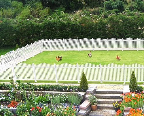 Miniatura 34 de SunnyRoyal Paneles de valla de piquetes, 2 juegos de 84 pulgadas de largo x 38.6 pulgadas de alto, valla de vinilo de PVC para jardín de patio 20