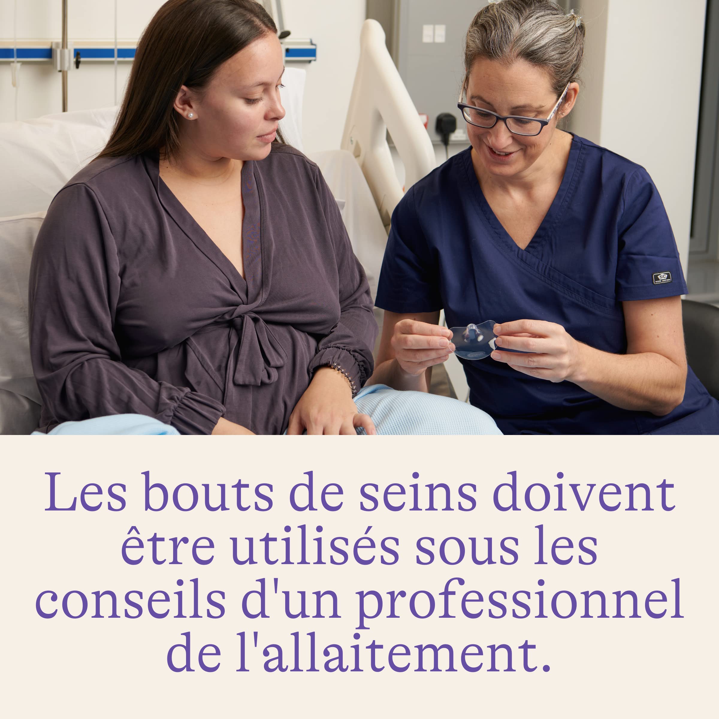Lansinoh bouts de sein allaitement taille 2 (24 mm) x2 + étui – Silicone ultra fin sans BPA/BPS – Aide à la mise au sein pour mamelons plats ou ombiliqués – Préserve le contact peau à peau.