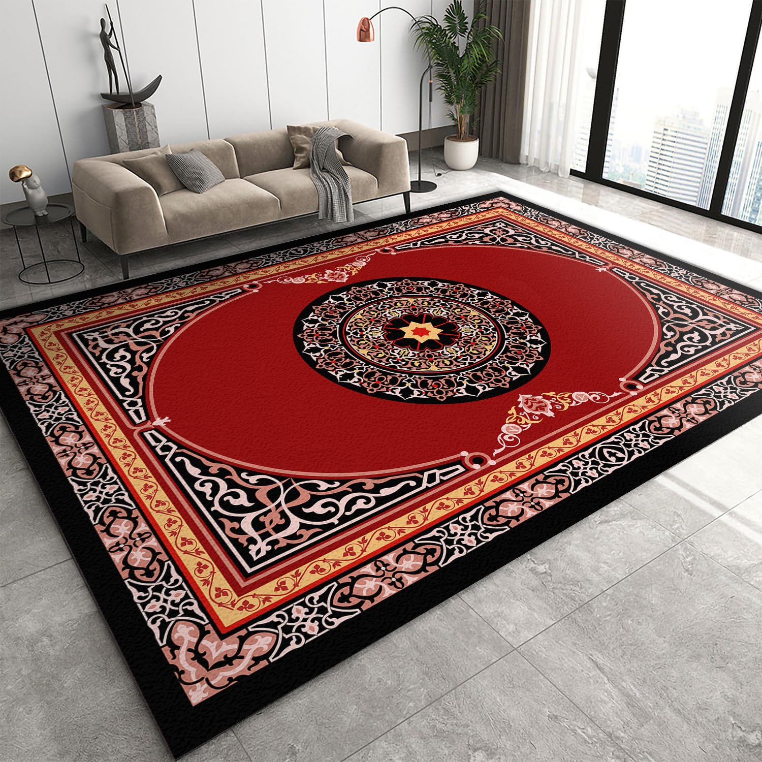 Tapis marocain vintage pour salon et salle à manger chaleureuse