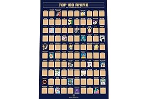 Enno Vatti 100 Anime Scratch Off Poster - Top Animes Of All Time