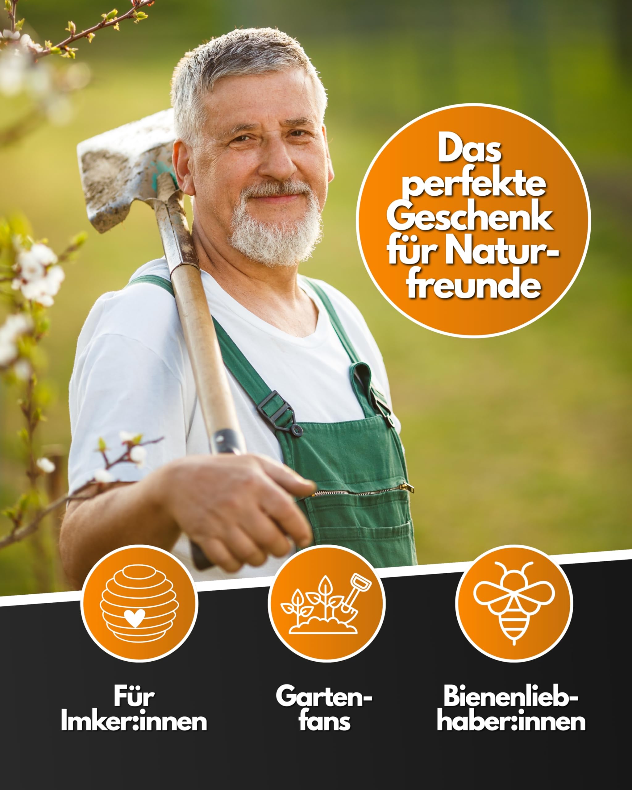Feuerfest 123 GmbH Deko-Schild Bienen-Garten I 30x20 cm I Stilvoller Gartenstecker aus robustem 1 mm Cortenstahl I Hochwertige Edelrost-Gartendeko I Langlebiges Garten-Schild aus präziser Handarbeit