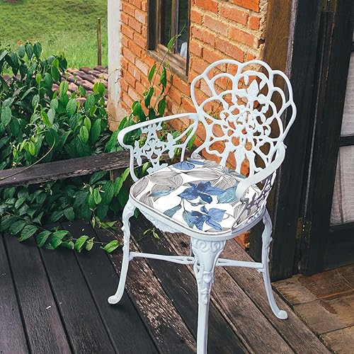 Miniatura 5 de LVTXIII - Cojines de asiento para sillas de interiorexterior con lazos, 16pulgadas de profundidadx17pulgadas de ancho para muebles de patio, jardín,