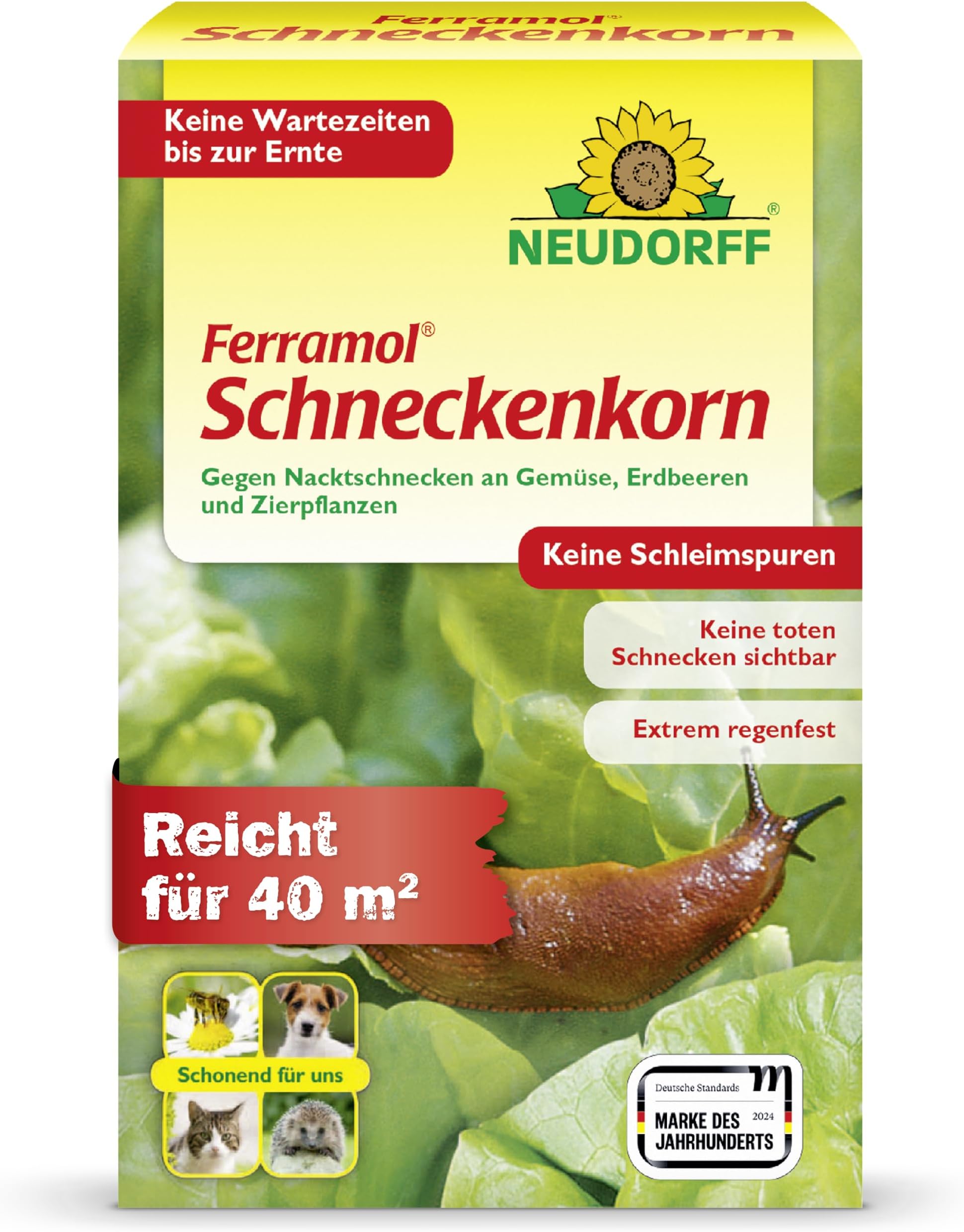 Neudorff - Ferramol Snail Grain Reliable and Fast Snail Protection Rainproof and Snail Repellent Suitable for Organic Farming Gentle on Pets 1x200g