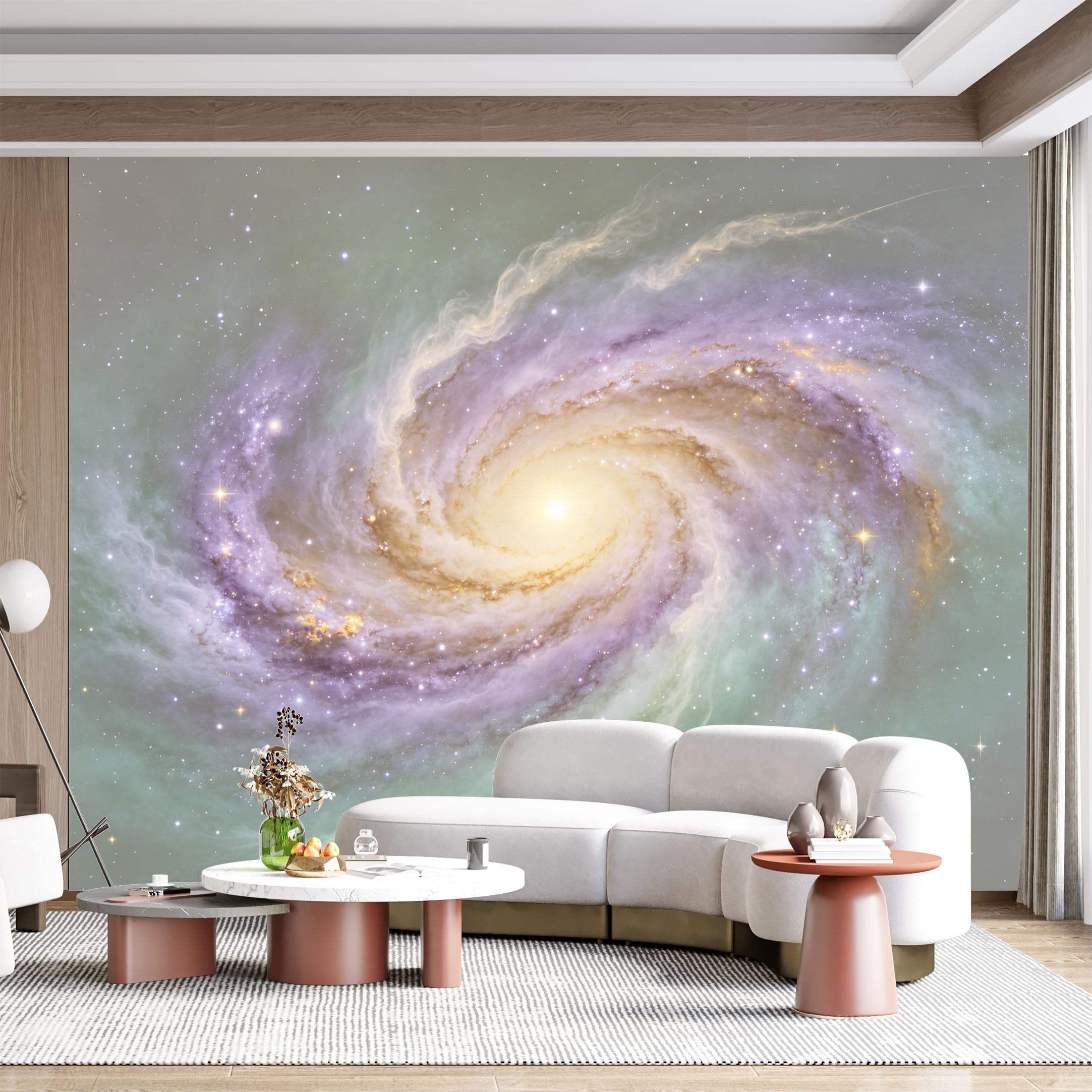 Custom Size Wall Mural Swirling Galaxy Cosmic Nebulae Starry Sky Panorama SelfAdhesive Wall Fabric Removable for Home Office Decor