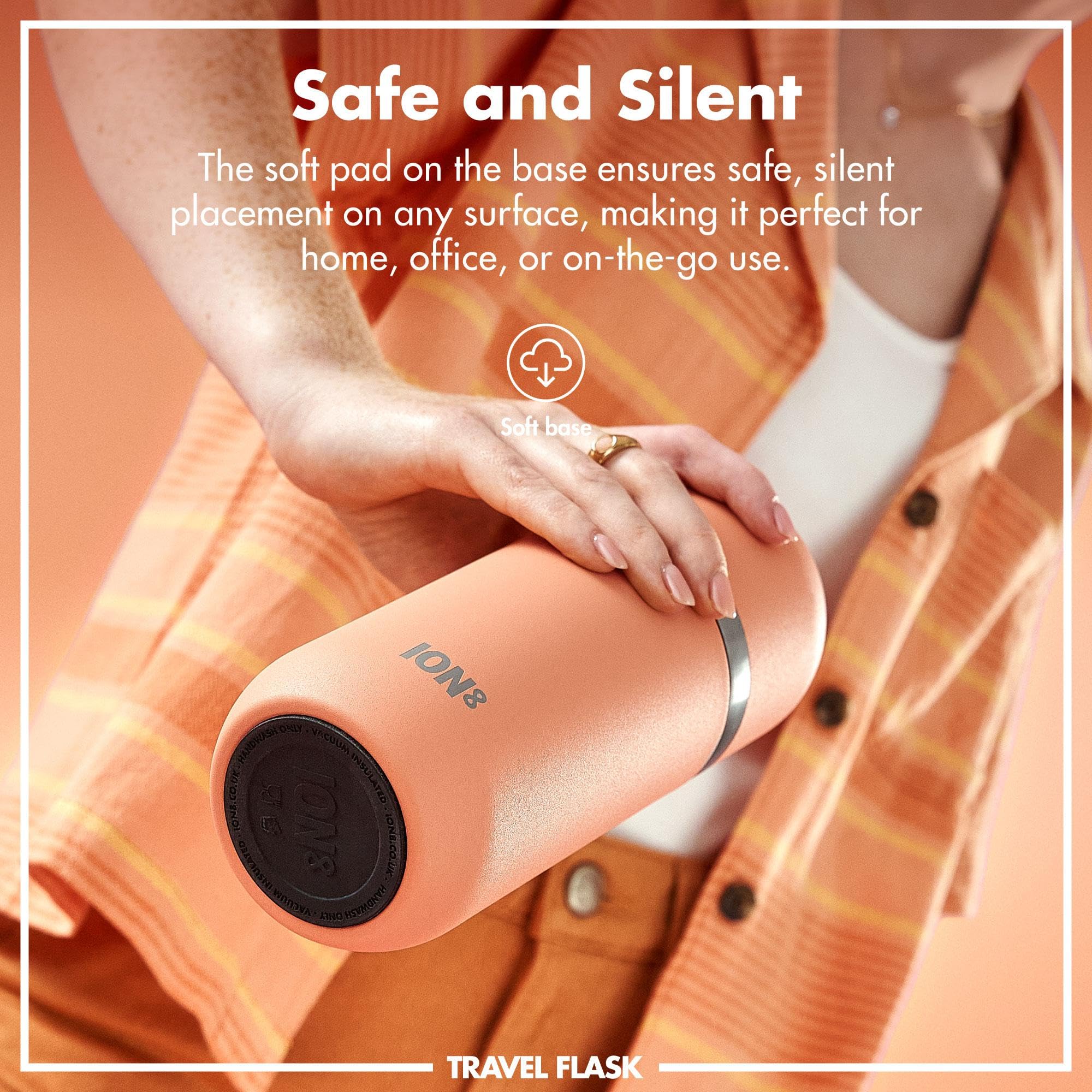 ION8 Vacuum Insulated ThermoShield Flask for Hot Drinks or Cold Drinks Large Insulated Mug, 2 Cups Capacity, Magnetic Cap - Image 4